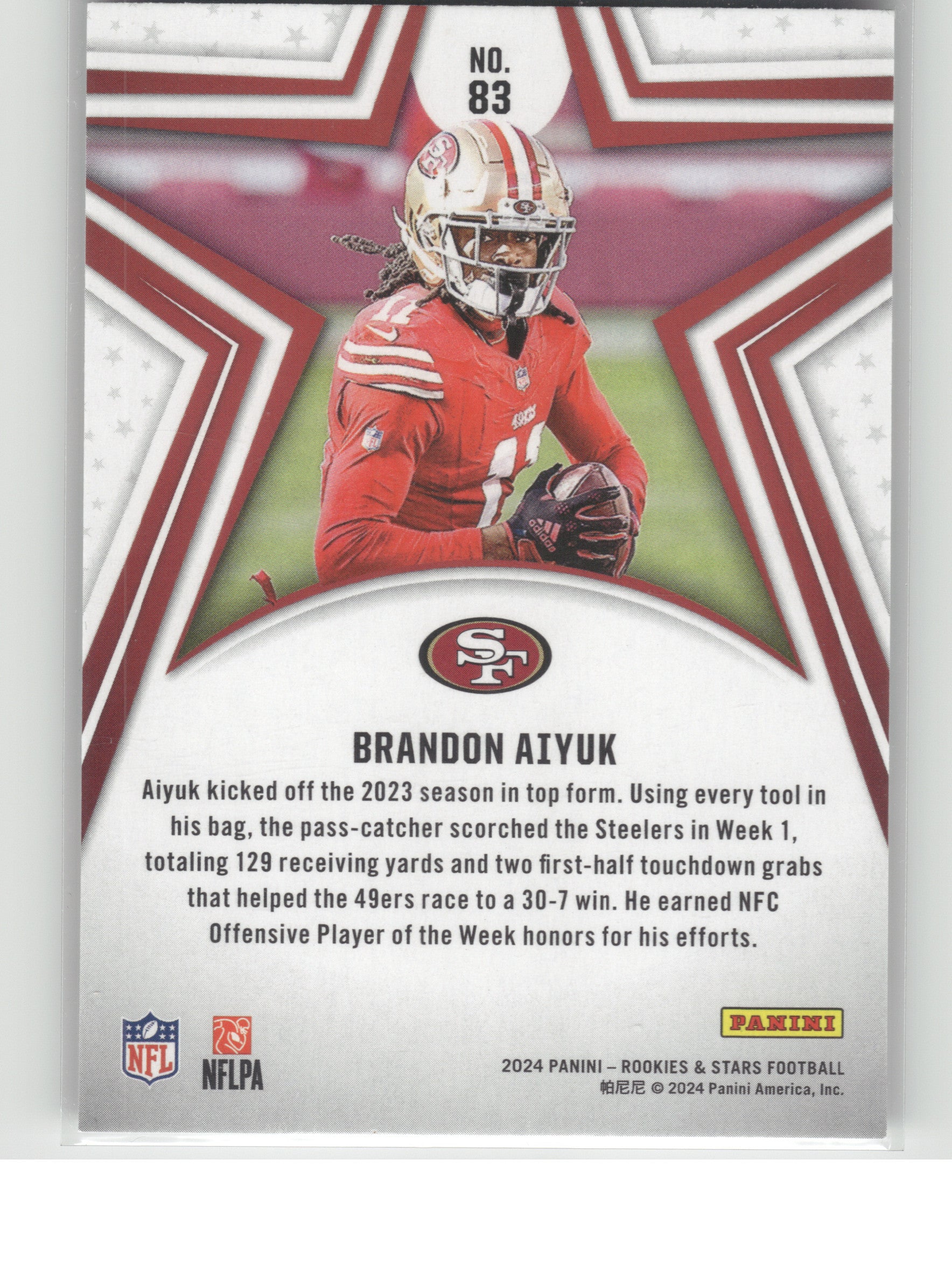2024 Panini Rookies & Stars #83 Brandon Aiyuk Green San Francisco 49ers