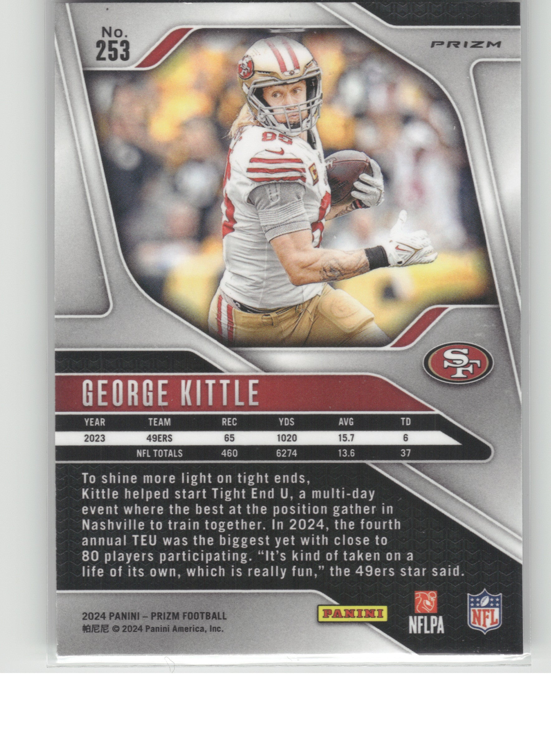 2024 Panini Prizm #253 George Kittle Green Wave San Francisco 49ers