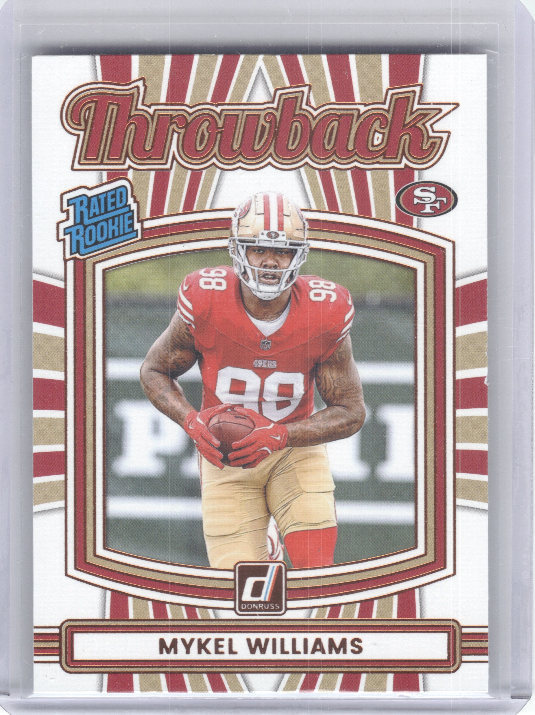 2025 Donruss #20 Mykel Williams Rated Rookies Throwback San Francisco 49ers