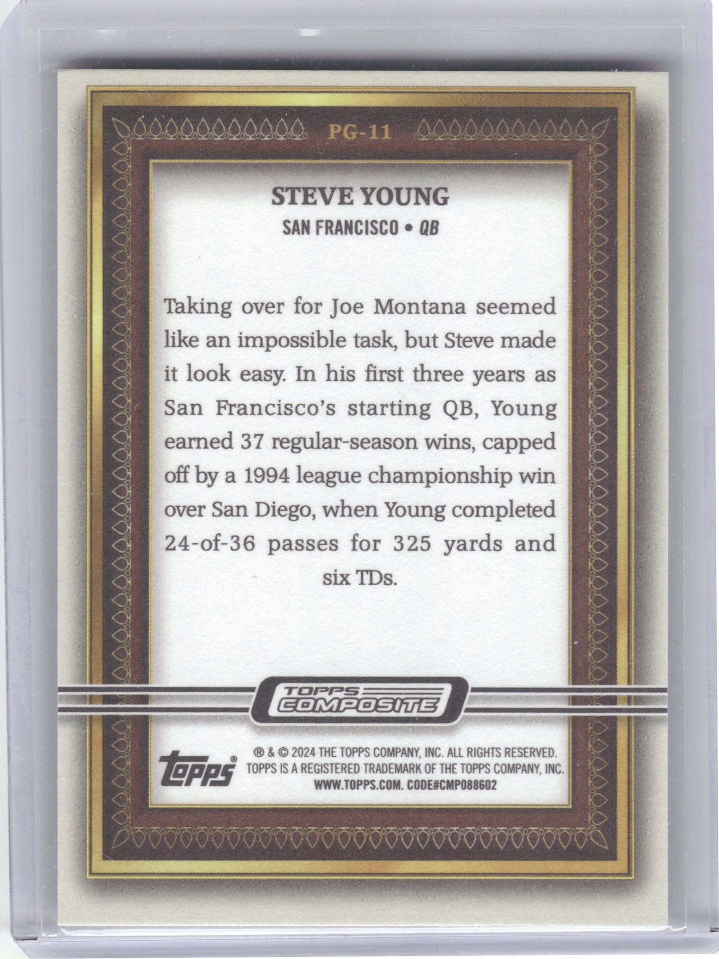 2023 Topps Composite #PG-11 Steve Young Portrait Gallery San Francisco 49ers