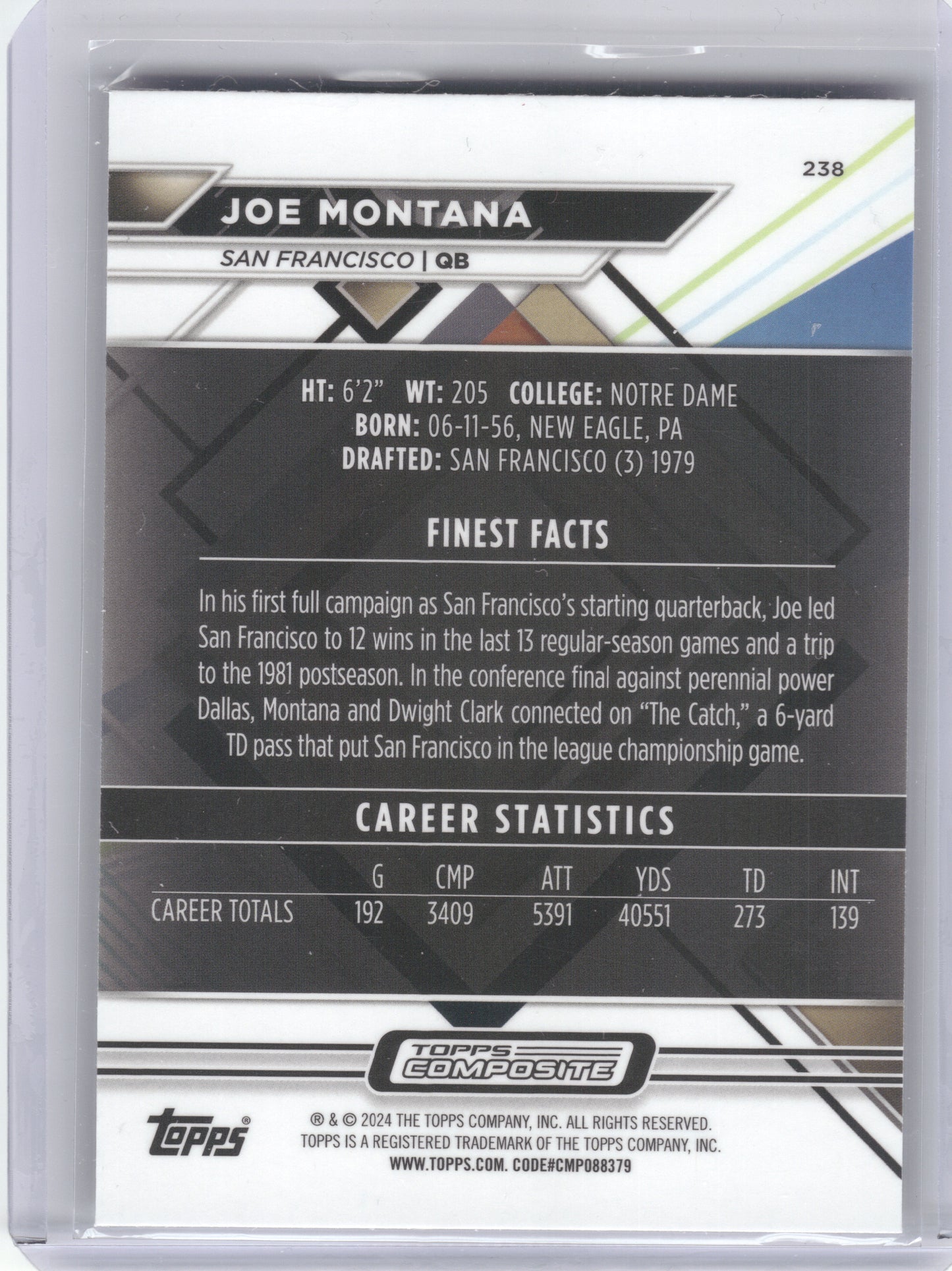 2023 Topps Composite #238 Joe Montana San Francisco 49ers