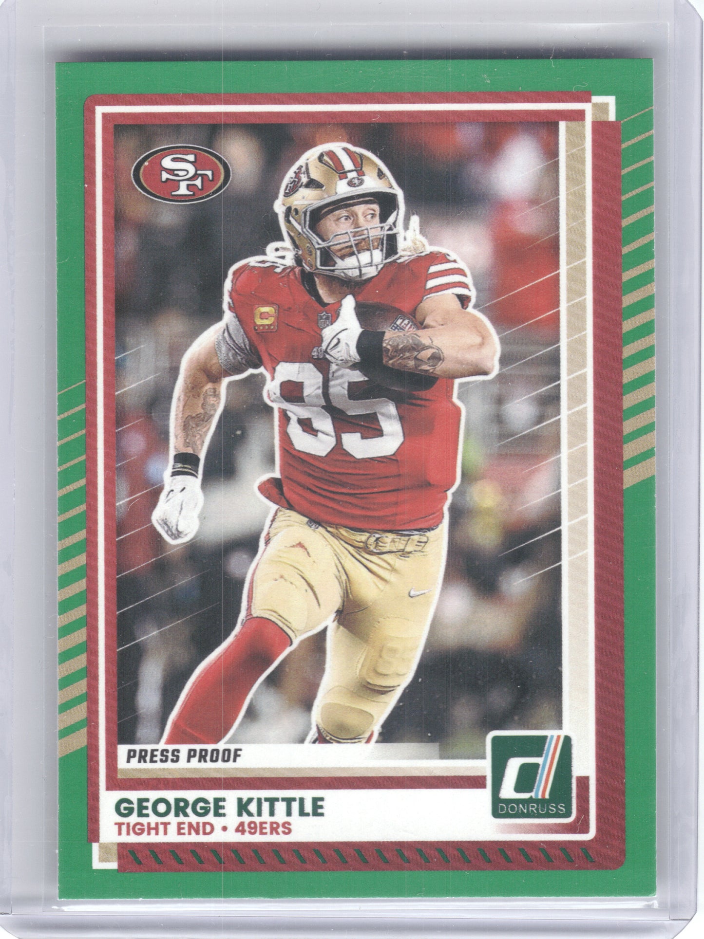2025 Donruss #59 George Kittle Press Proofs Green San Francisco 49ers