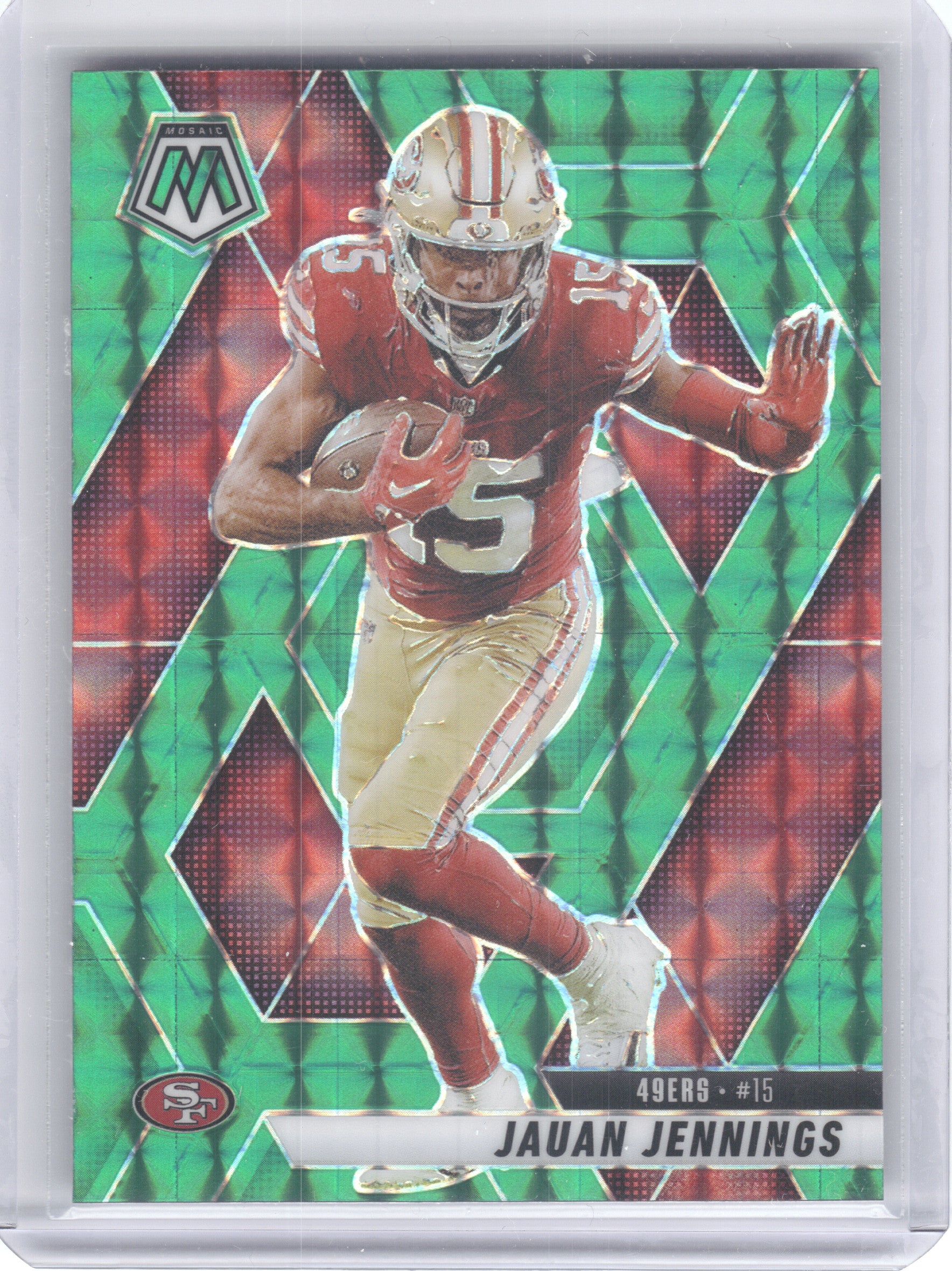 2025 Panini Mosaic #142 Jauan Jennings Mosaic Green San Francisco 49ers