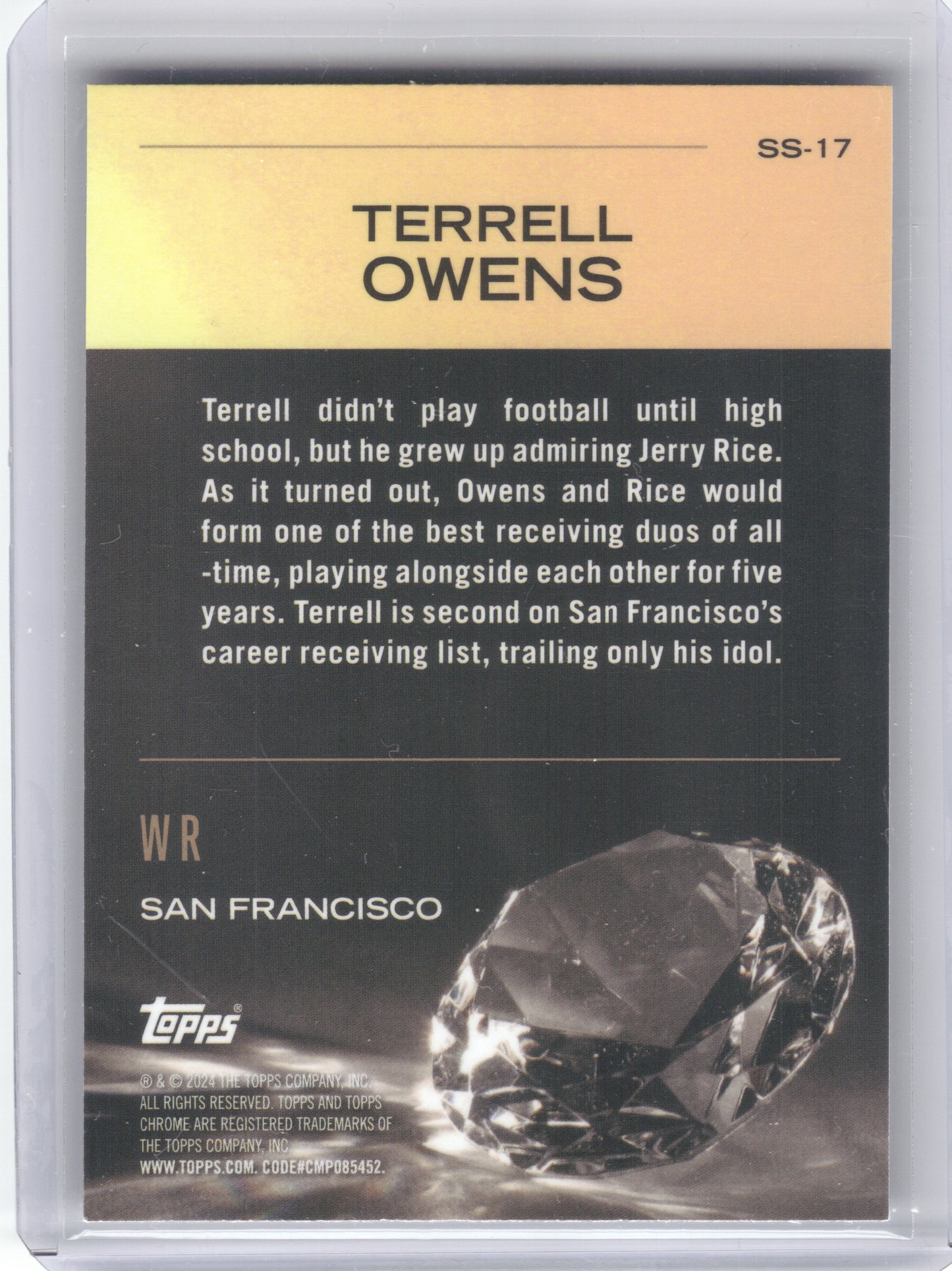 2024 Topps Chrome #SS-17 Terrell Owens Sunday Swag X-Fractor San Francisco 49ers