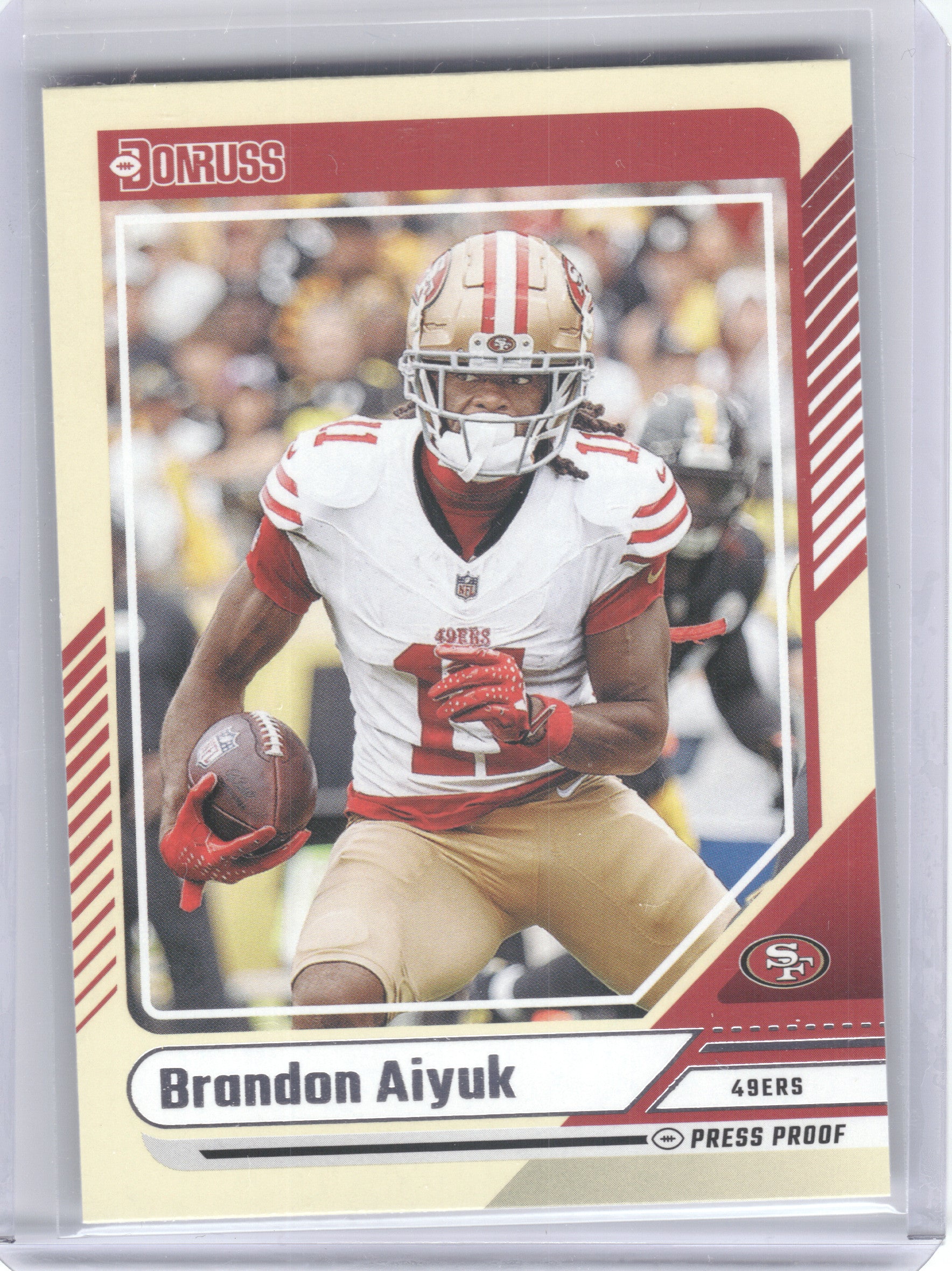 2024 Donruss #13 Brandon Aiyuk Press Proof Yellow San Francisco 49ers