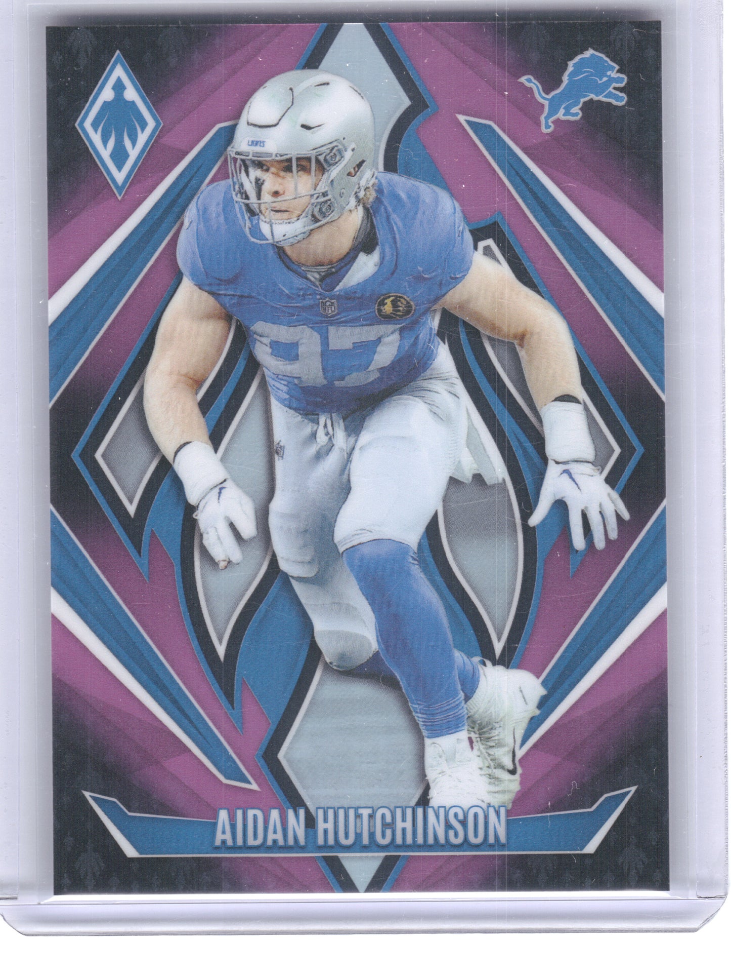 2024 Panini Phoenix #4 Aidan Hutchinson Pink Fade #/88 Detroit Lions SN