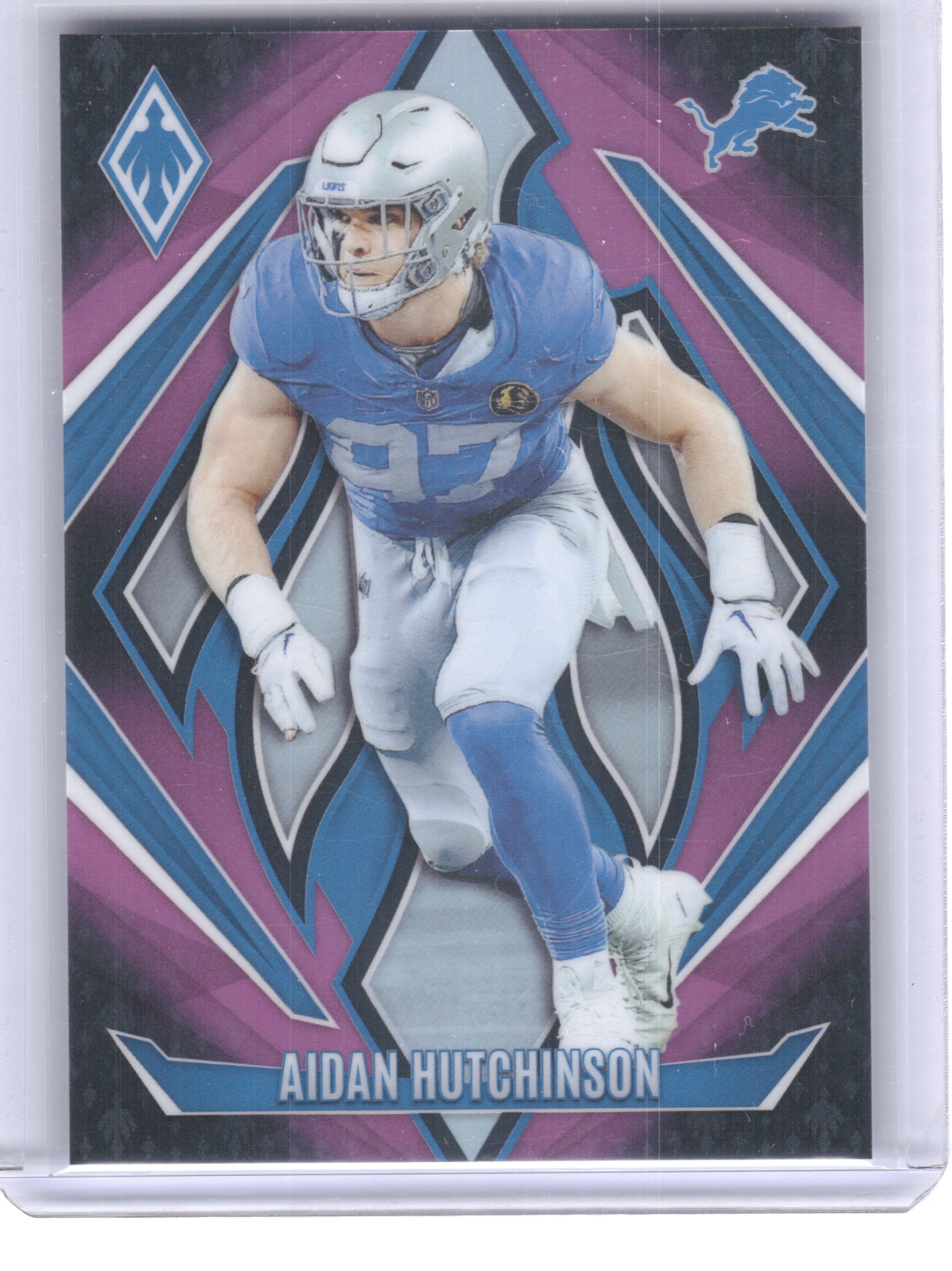 2024 Panini Phoenix #4 Aidan Hutchinson Pink Fade #/88 Detroit Lions SN