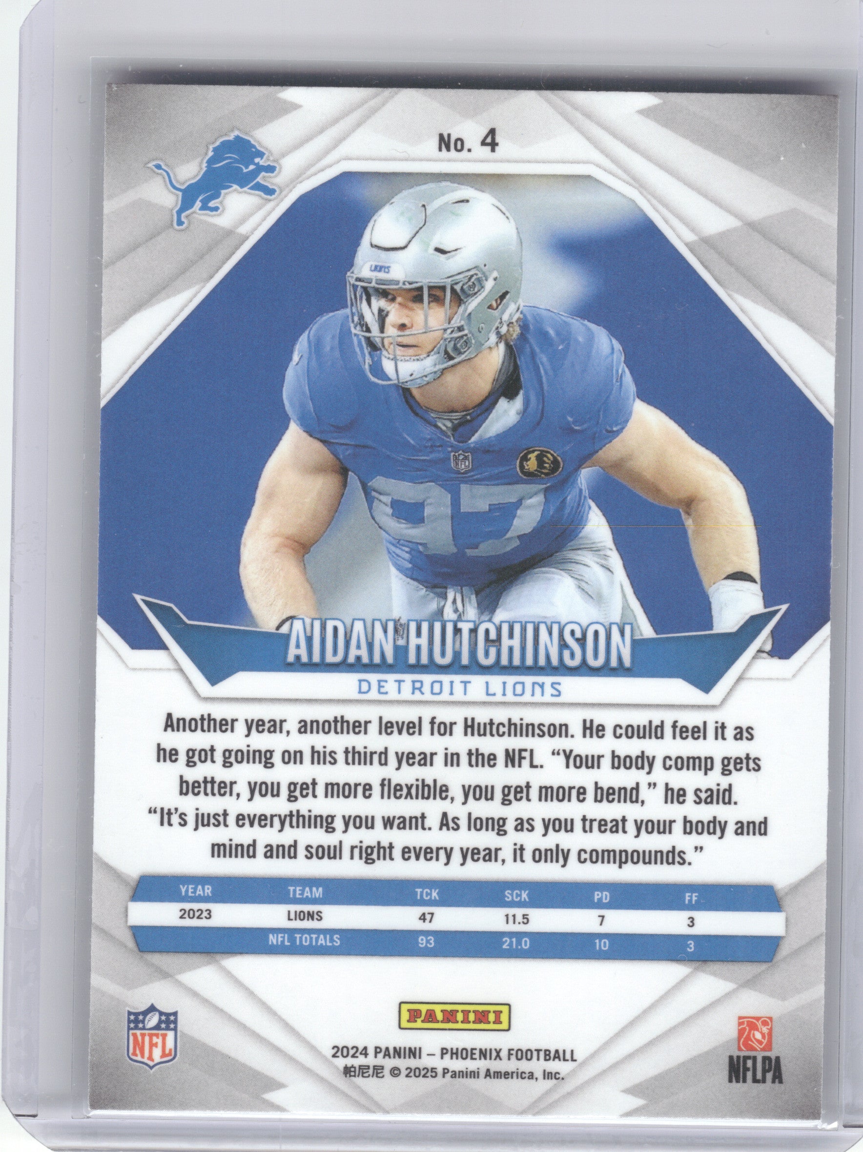 2024 Panini Phoenix #4 Aidan Hutchinson International Detroit Lions