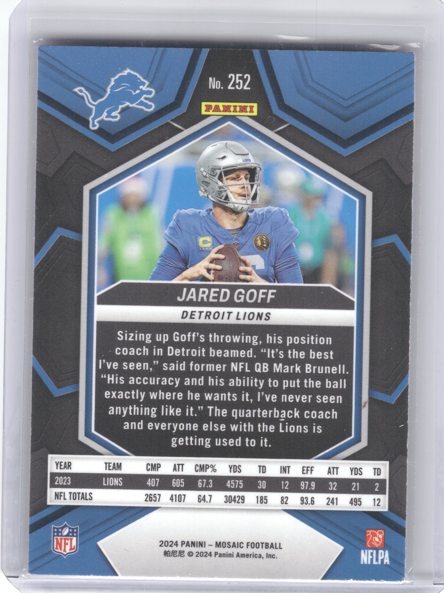 2024 Panini Mosaic #252 Jared Goff Detroit Lions