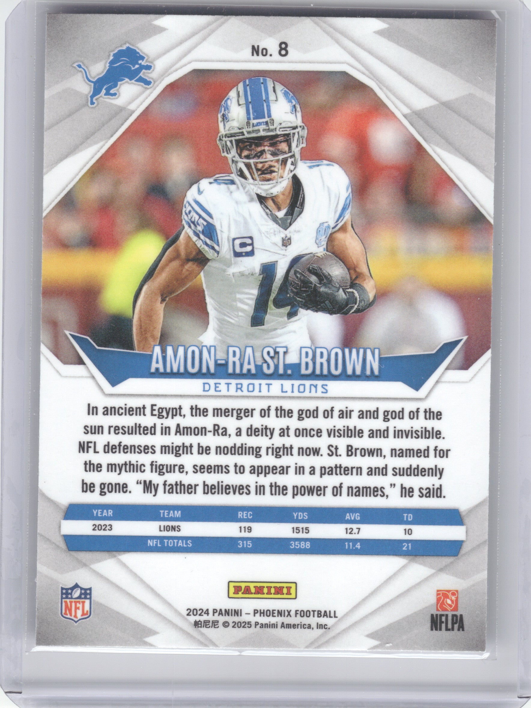 2024 Panini Phoenix #8 Amon-Ra St. Brown International Detroit Lions