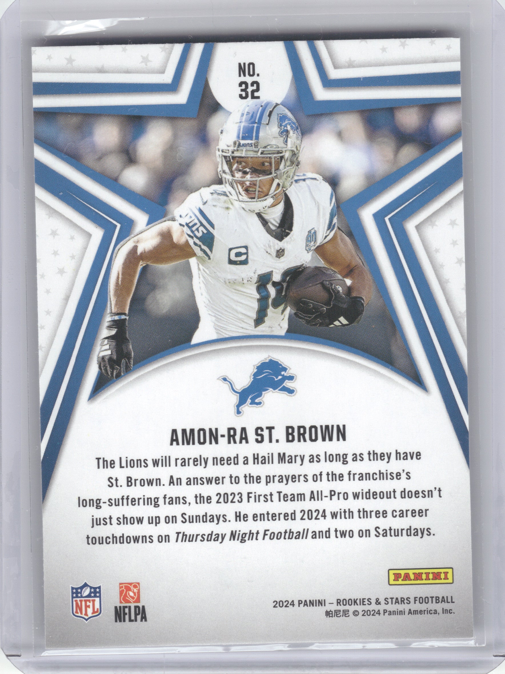 2024 Panini Rookies & Stars #32 Amon-Ra St. Brown Longevity Detroit Lions