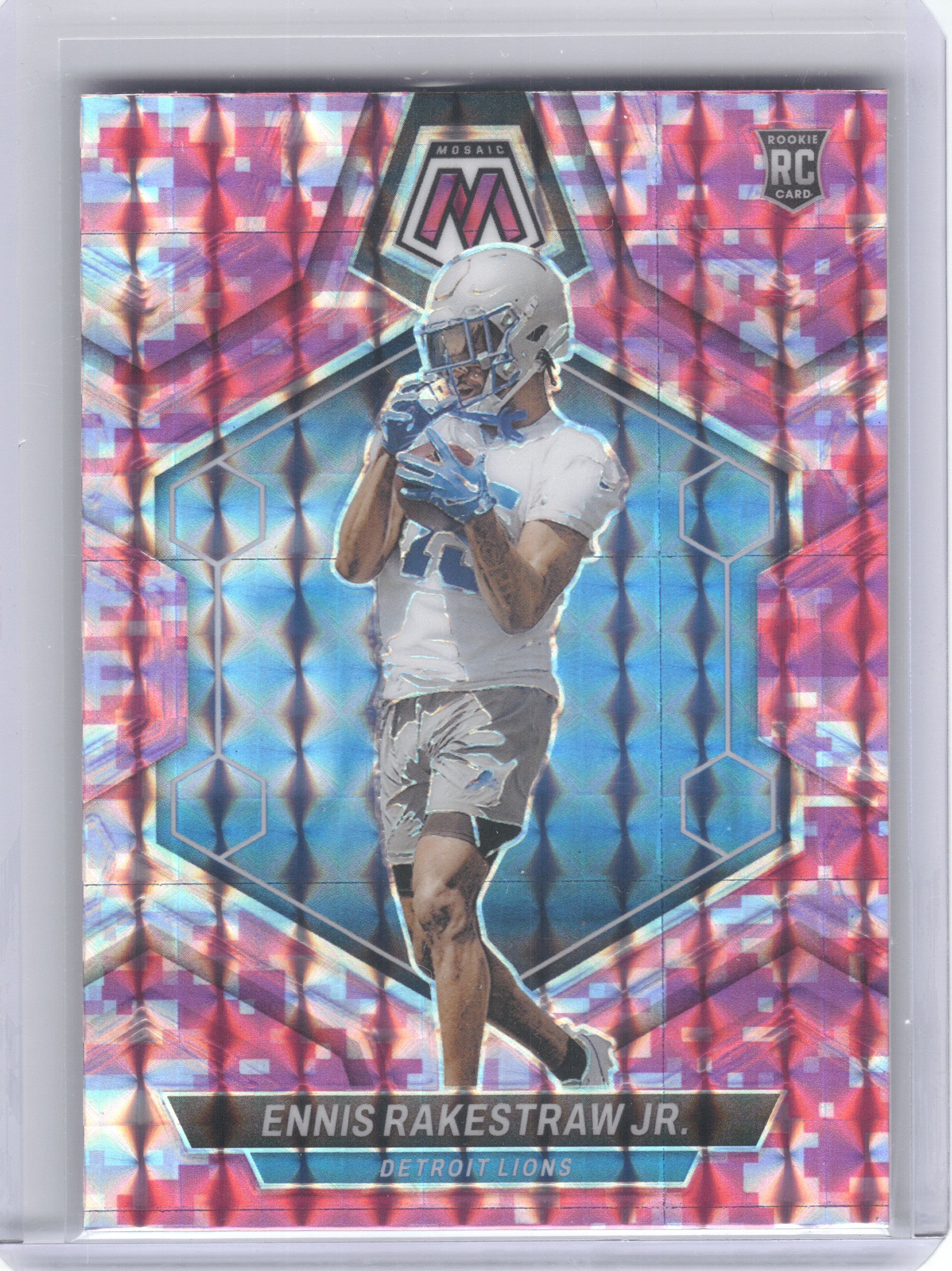2024 Panini Mosaic #357 Ennis Rakestraw Jr. Mosaic Camo Pink Detroit Lions