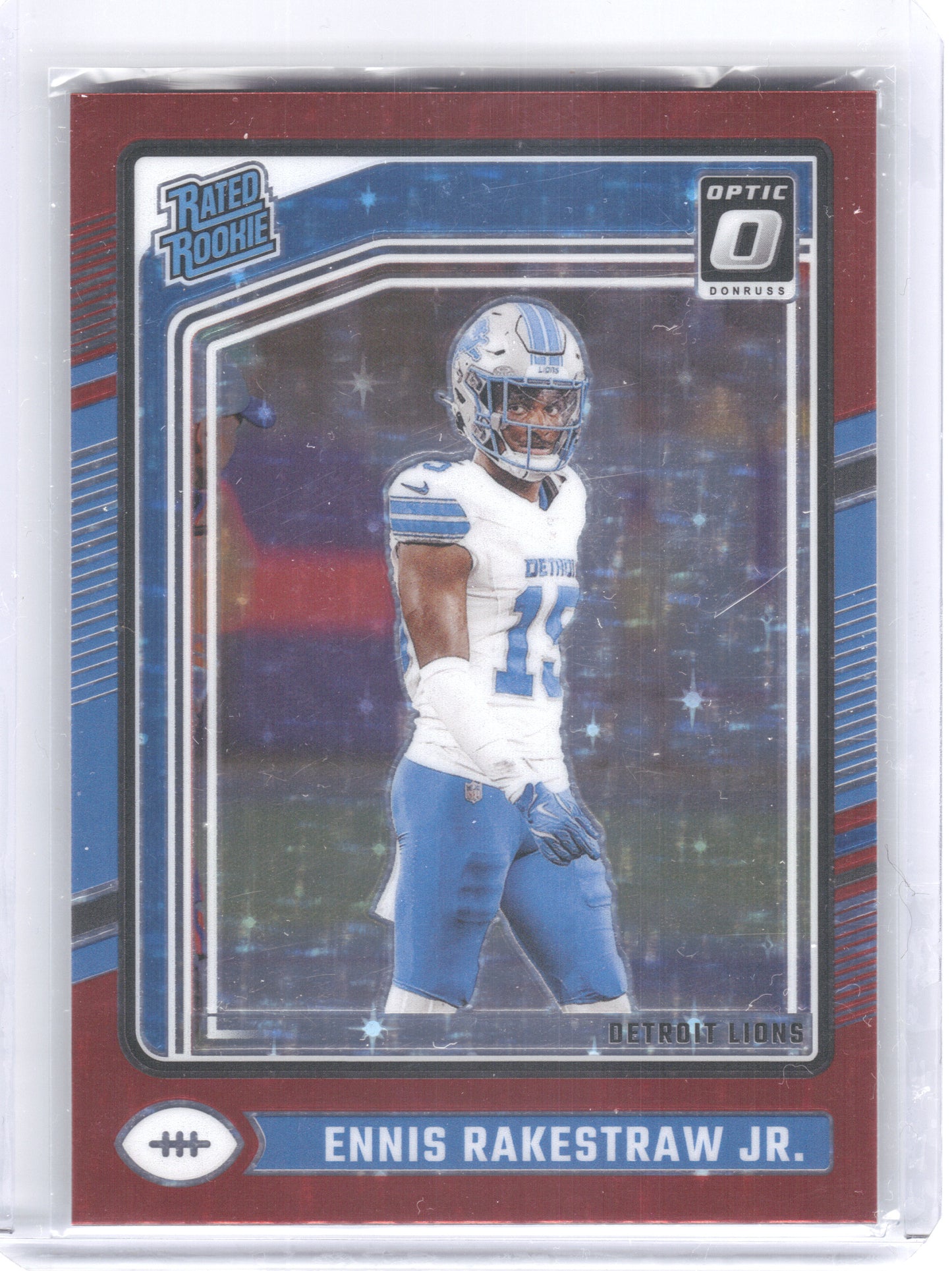 2024 Donruss Optic #232 Ennis Rakestraw Jr. Stars Red Detroit Lions