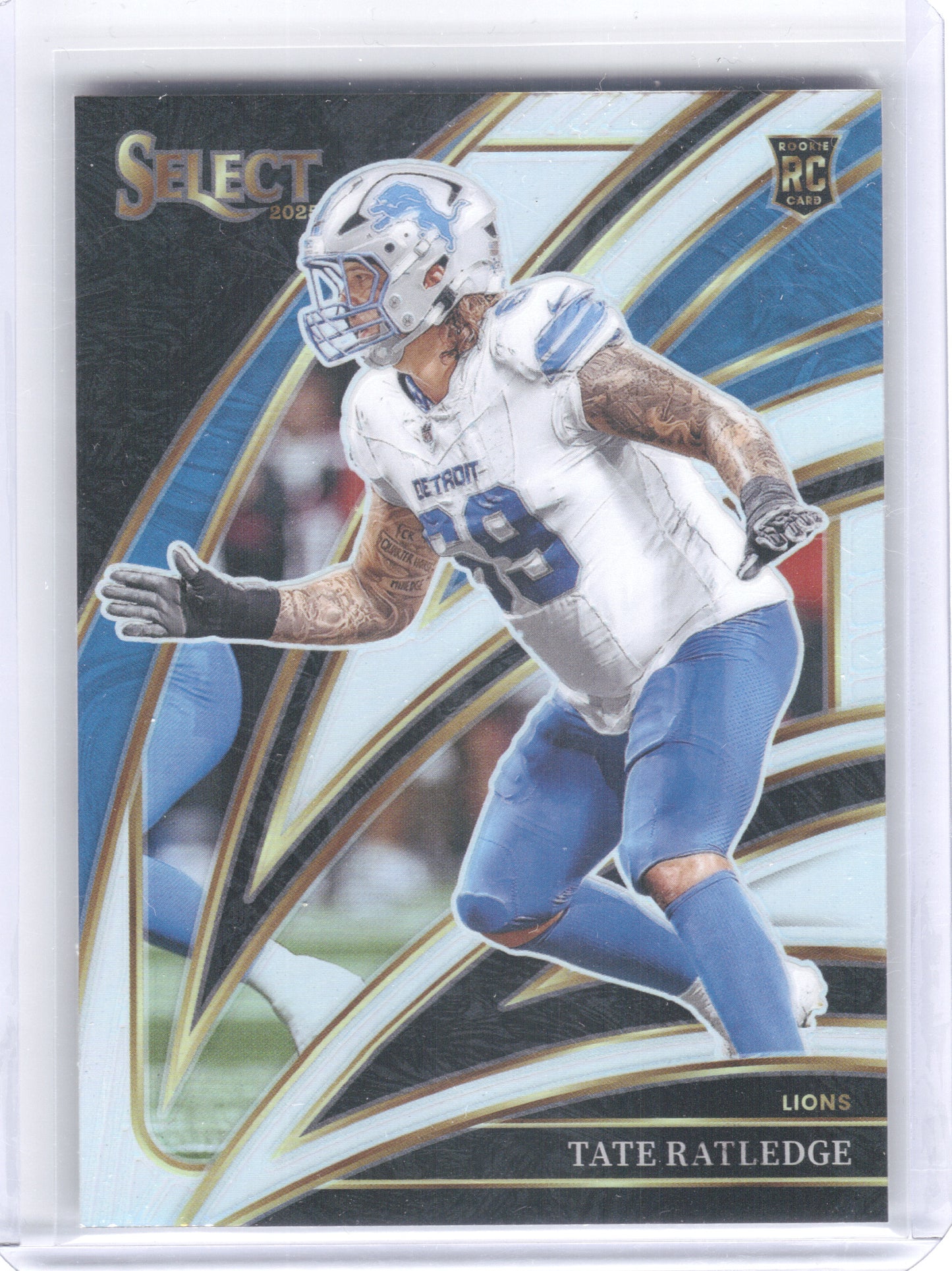 2025 Panini Select #270 Tate Ratledge Silver Prizm Detroit Lions