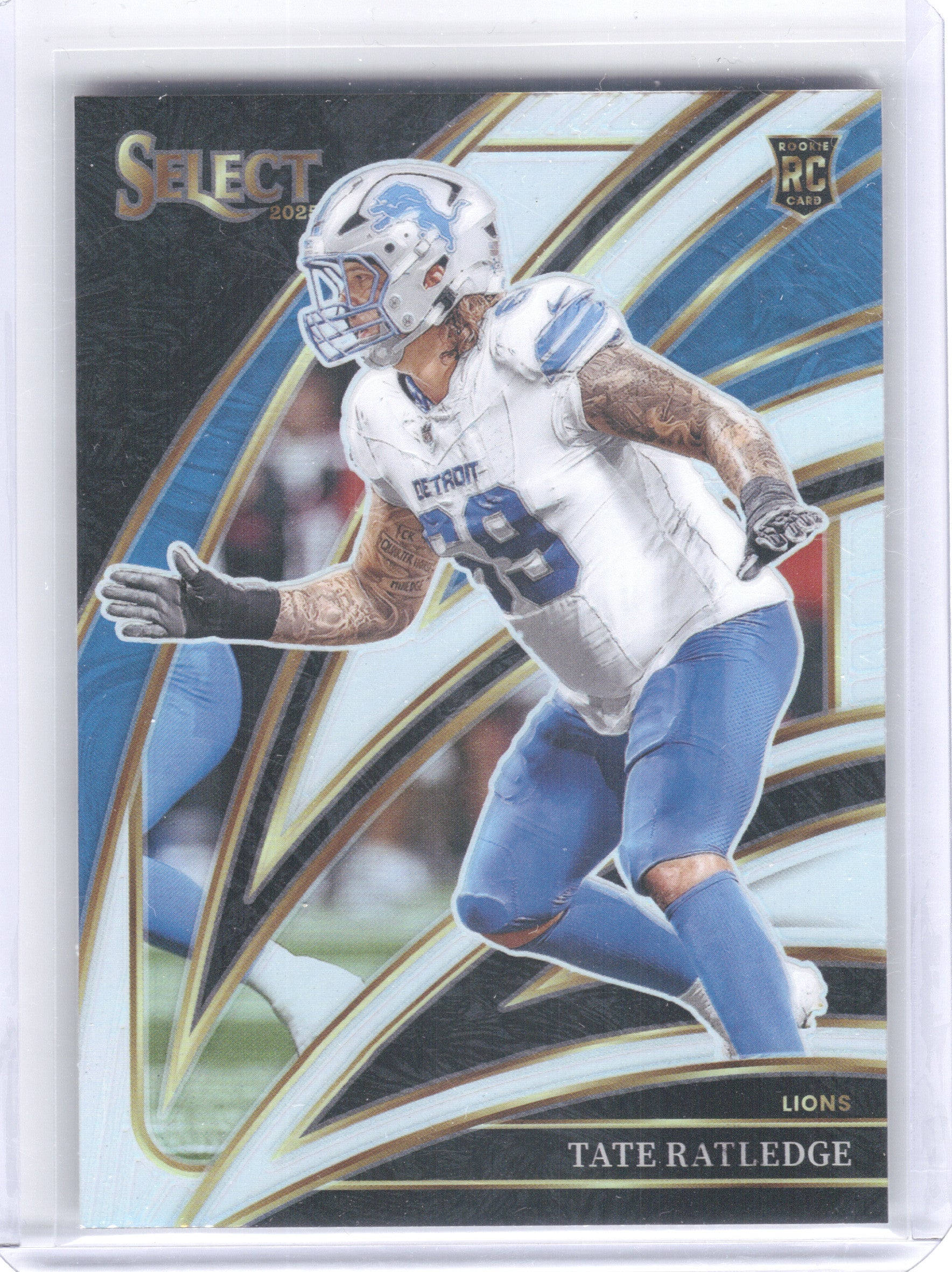 2025 Panini Select #270 Tate Ratledge Silver Prizm Detroit Lions