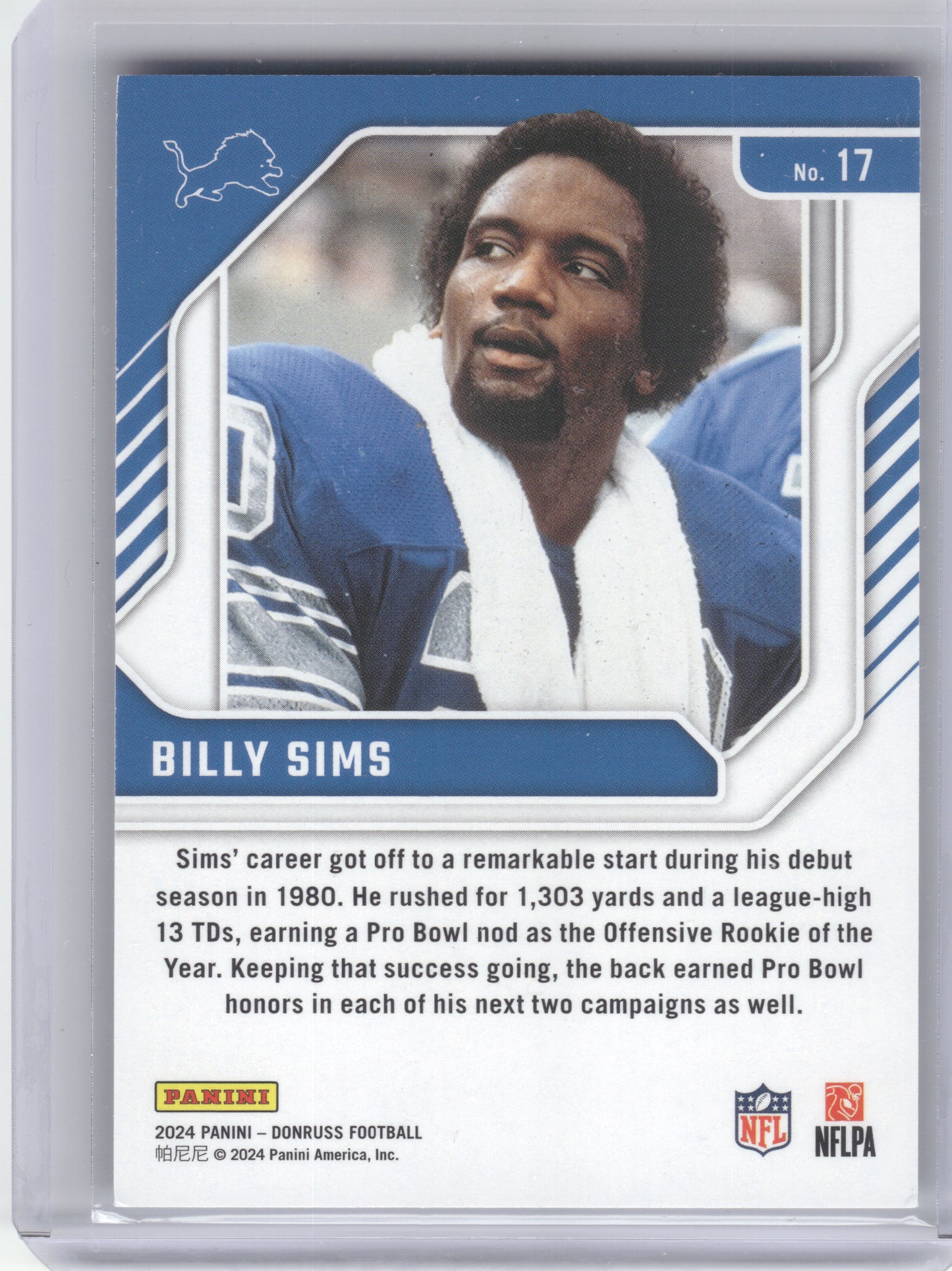 2024 Donruss #17 Billy Sims Legend Series Detroit Lions