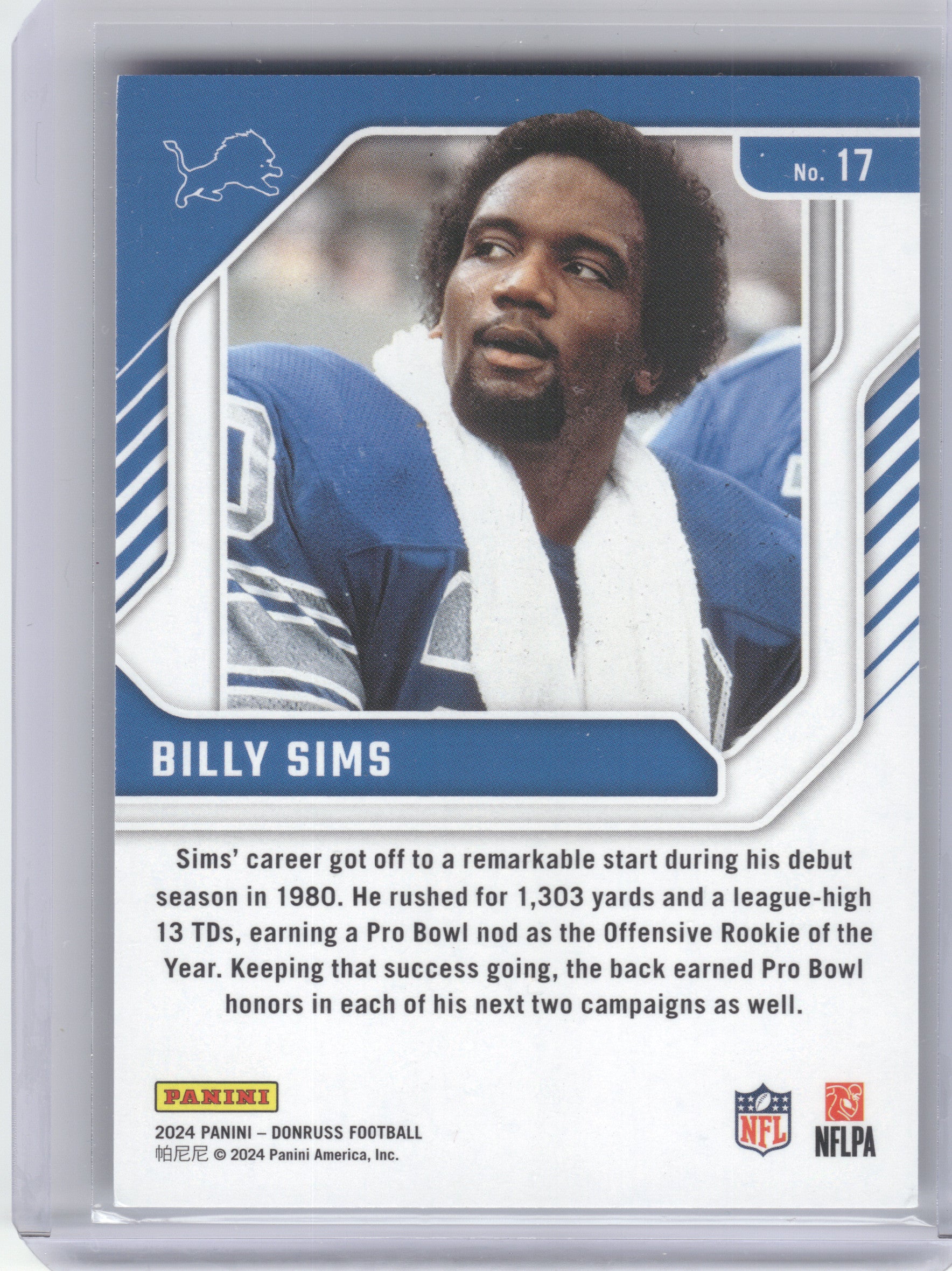 2024 Donruss #17 Billy Sims Legend Series Detroit Lions