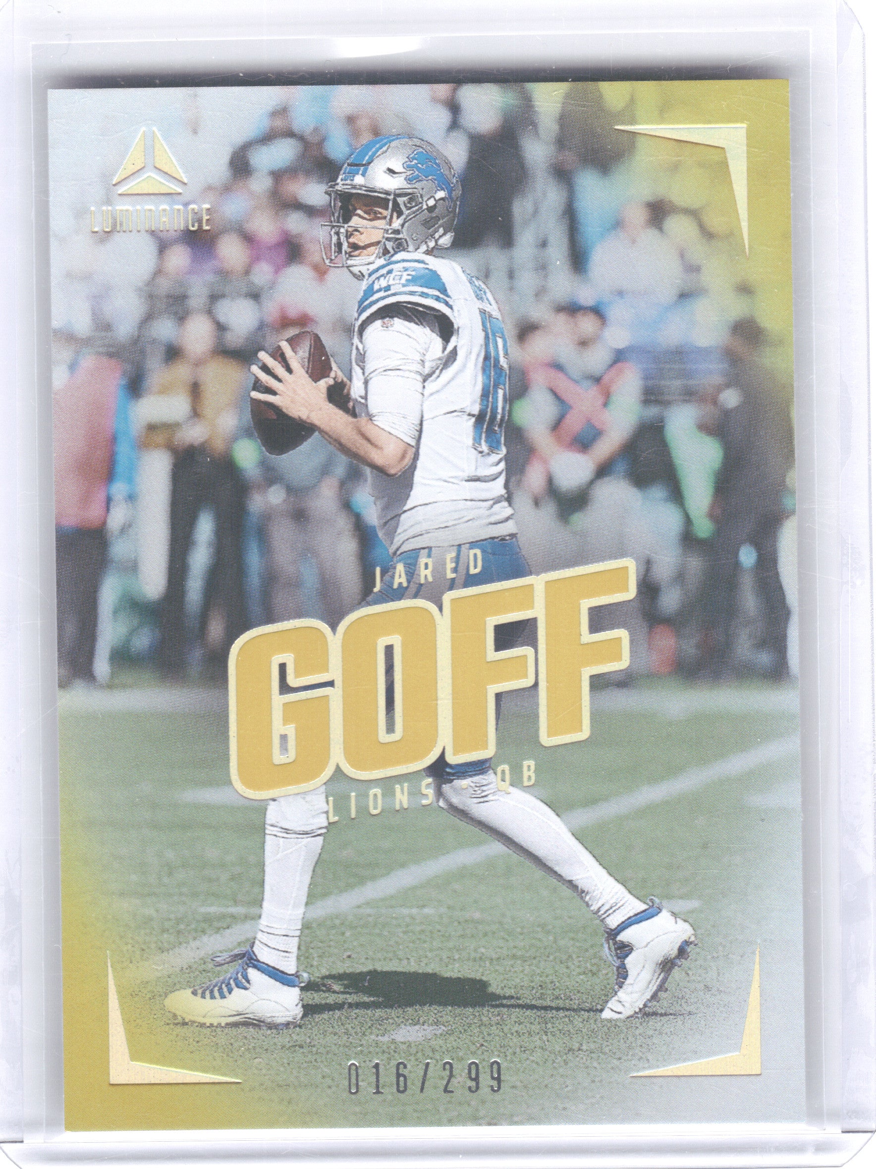 2024 Panini Luminance #21 Jared Goff Gold #/299 Detroit Lions SN