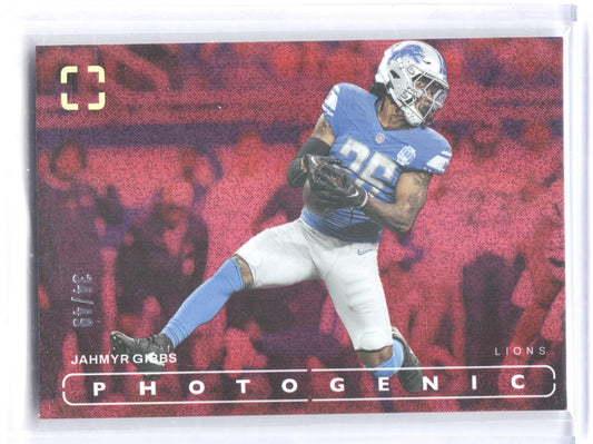 2024 Panini Photogenic #41 Jahmyr Gibbs Red #/49 Detroit Lions SN