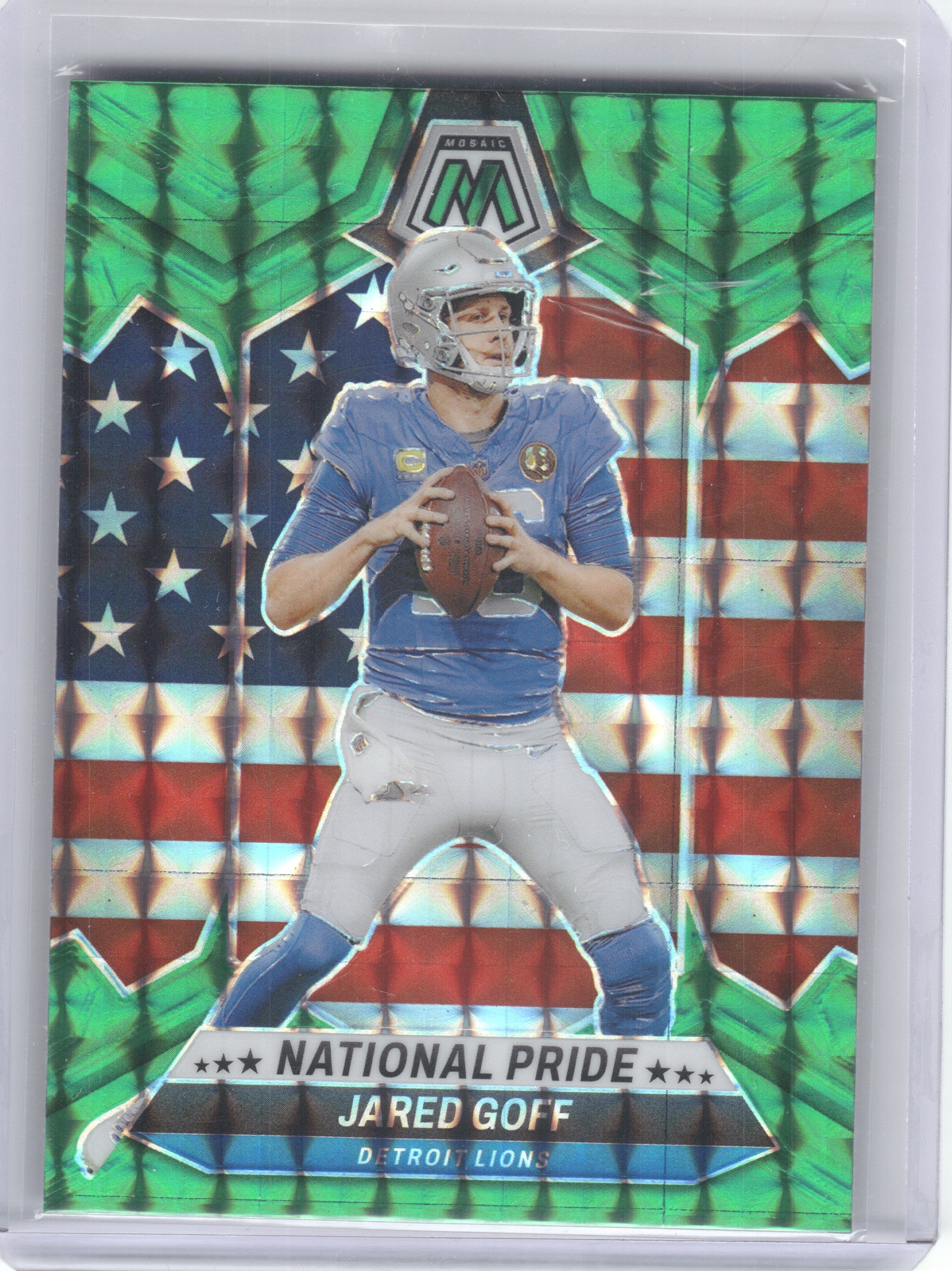 2024 Panini Mosaic #252 Jared Goff Mosaic Green Detroit Lions