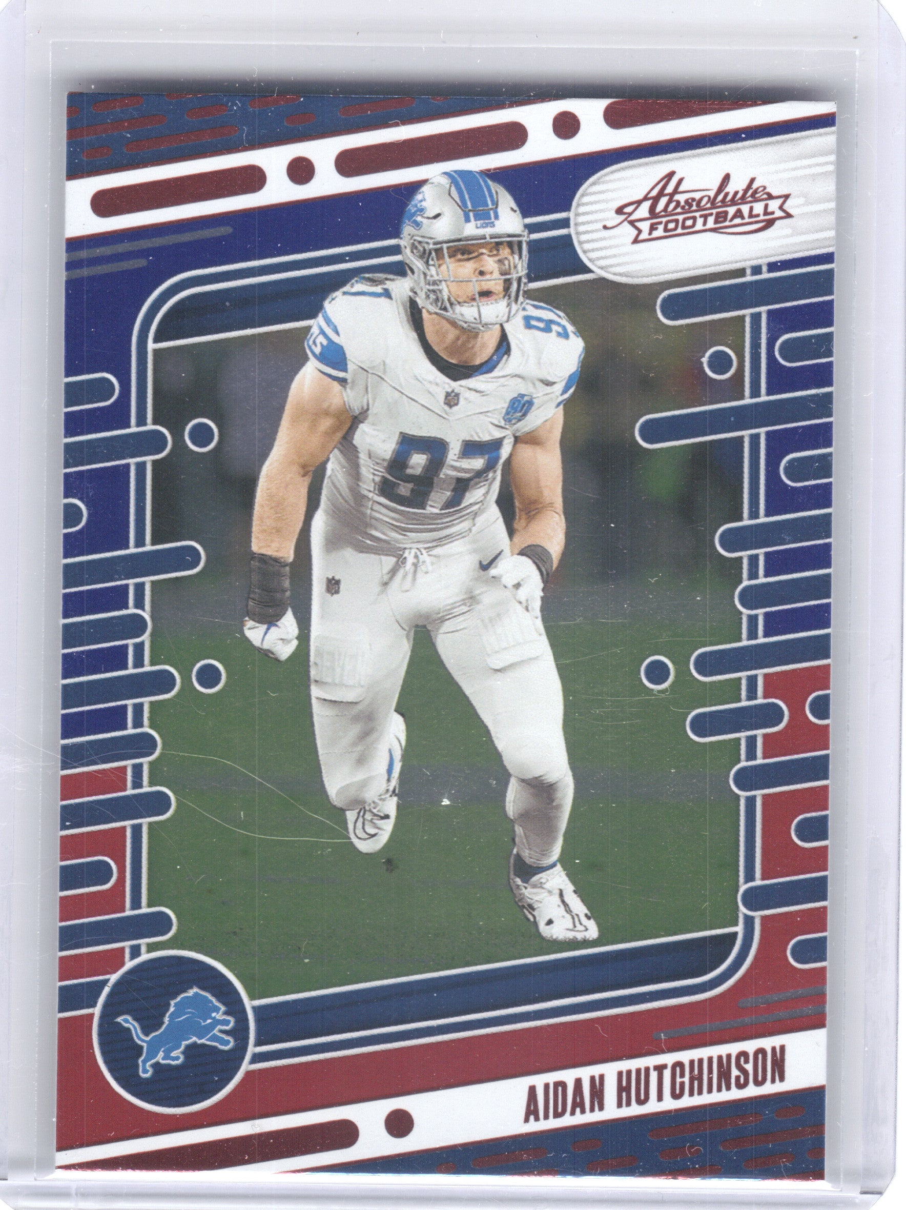 2024 Panini Absolute #34 Aidan Hutchinson Red and Blue Detroit Lions