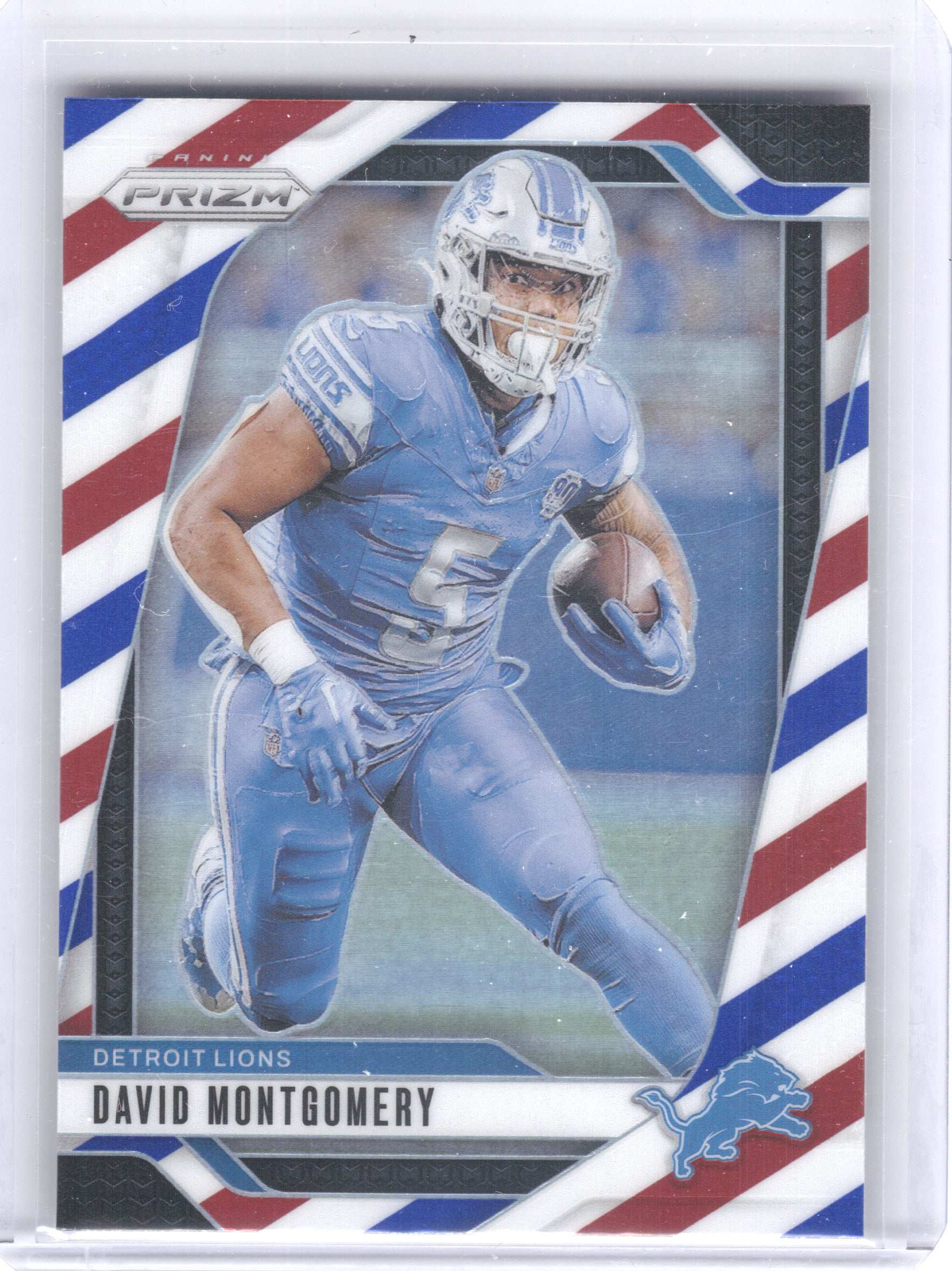 2024 Panini Prizm #94 David Montgomery Red White and Blue Detroit Lions