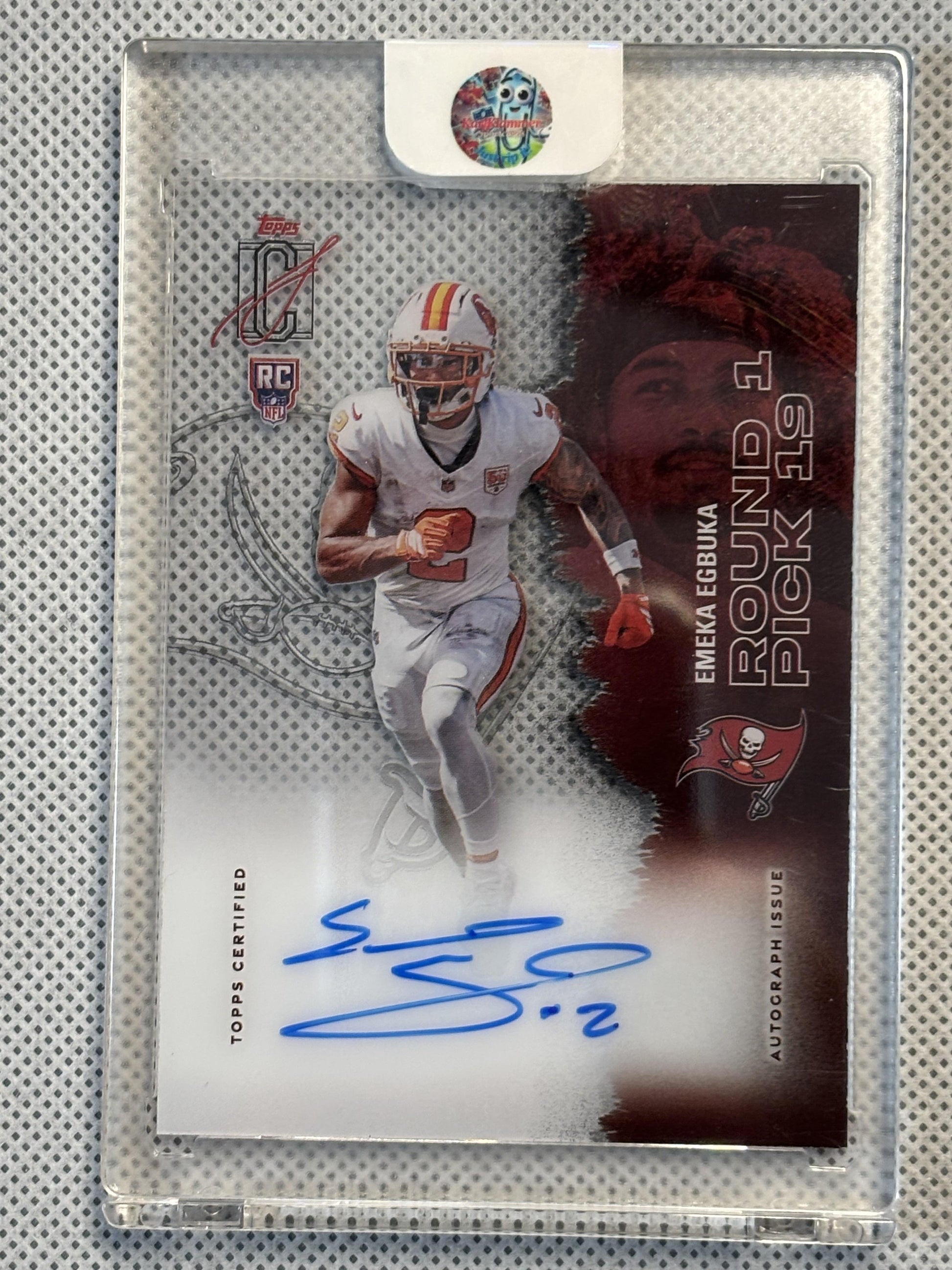 2025 Topps Signature Class #RCCL-EE Emeka Egbuka Rookie Class Crystal Clear Autographs Tampa Bay Buccaneers AU