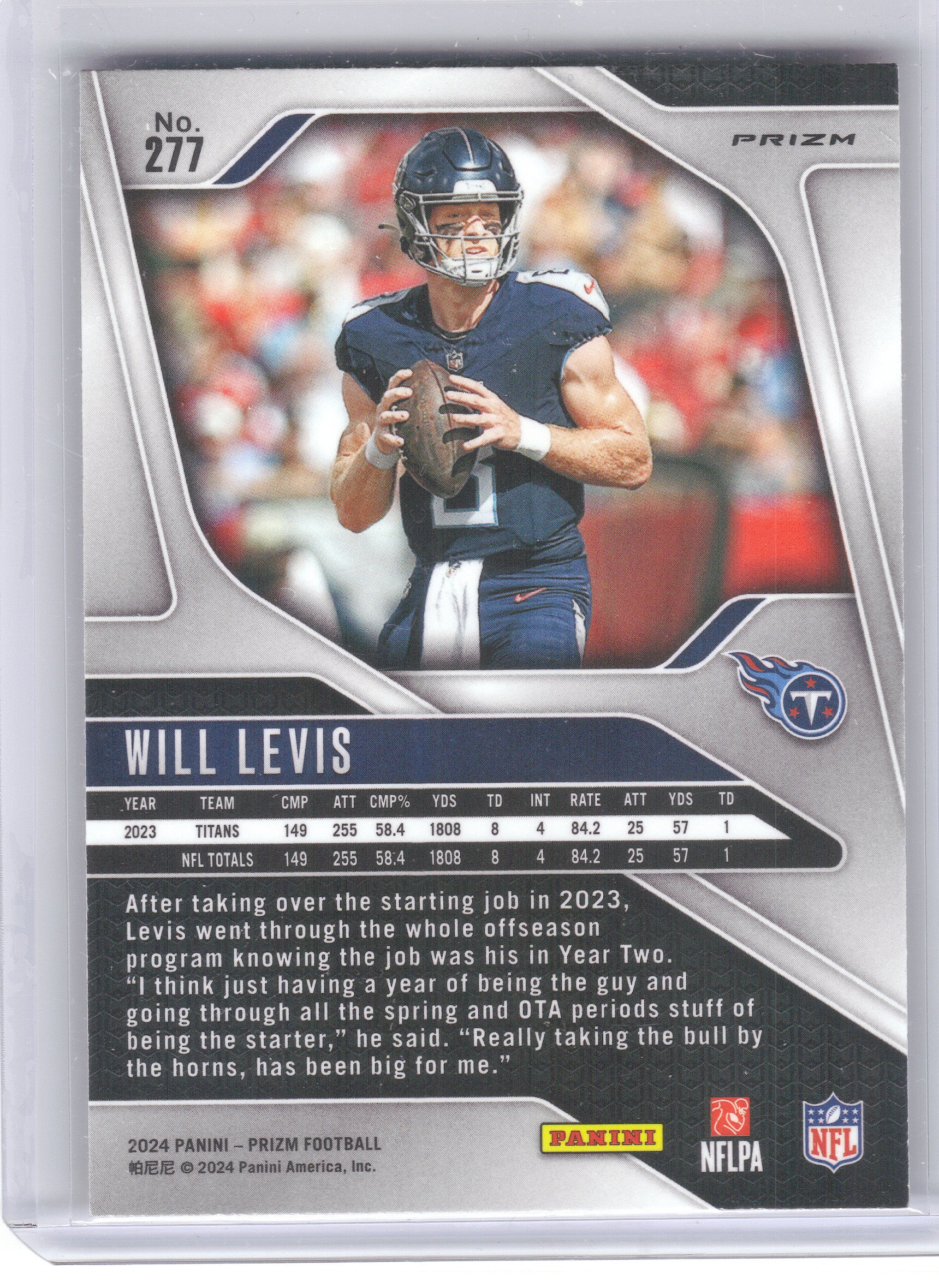 2024 Panini Prizm #277 Will Levis Orange Disco Prizm Tennessee Titans