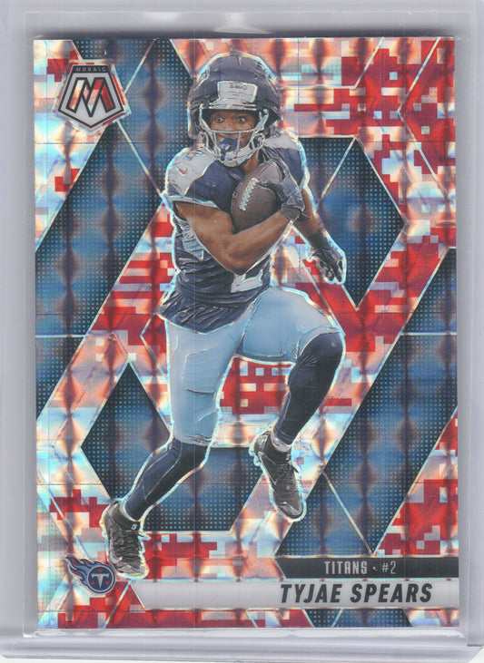 2025 Panini Mosaic #69 Tyjae Spears Mosaic Camo Pink Tennessee Titans