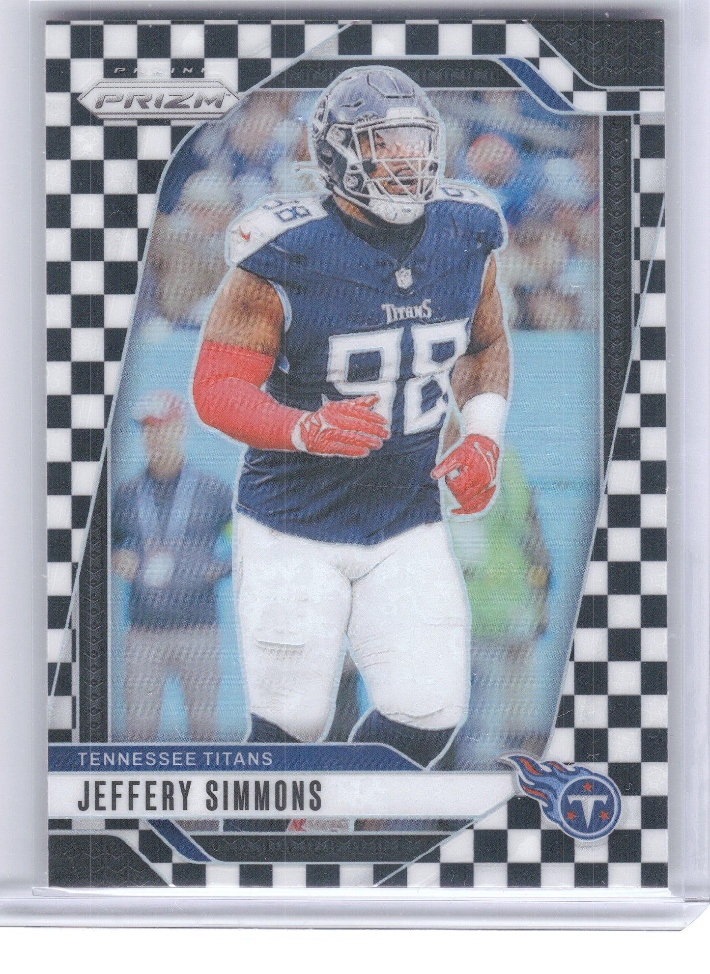 2024 Panini Prizm #282 Jeffery Simmons Black and White Checker Tennessee Titans