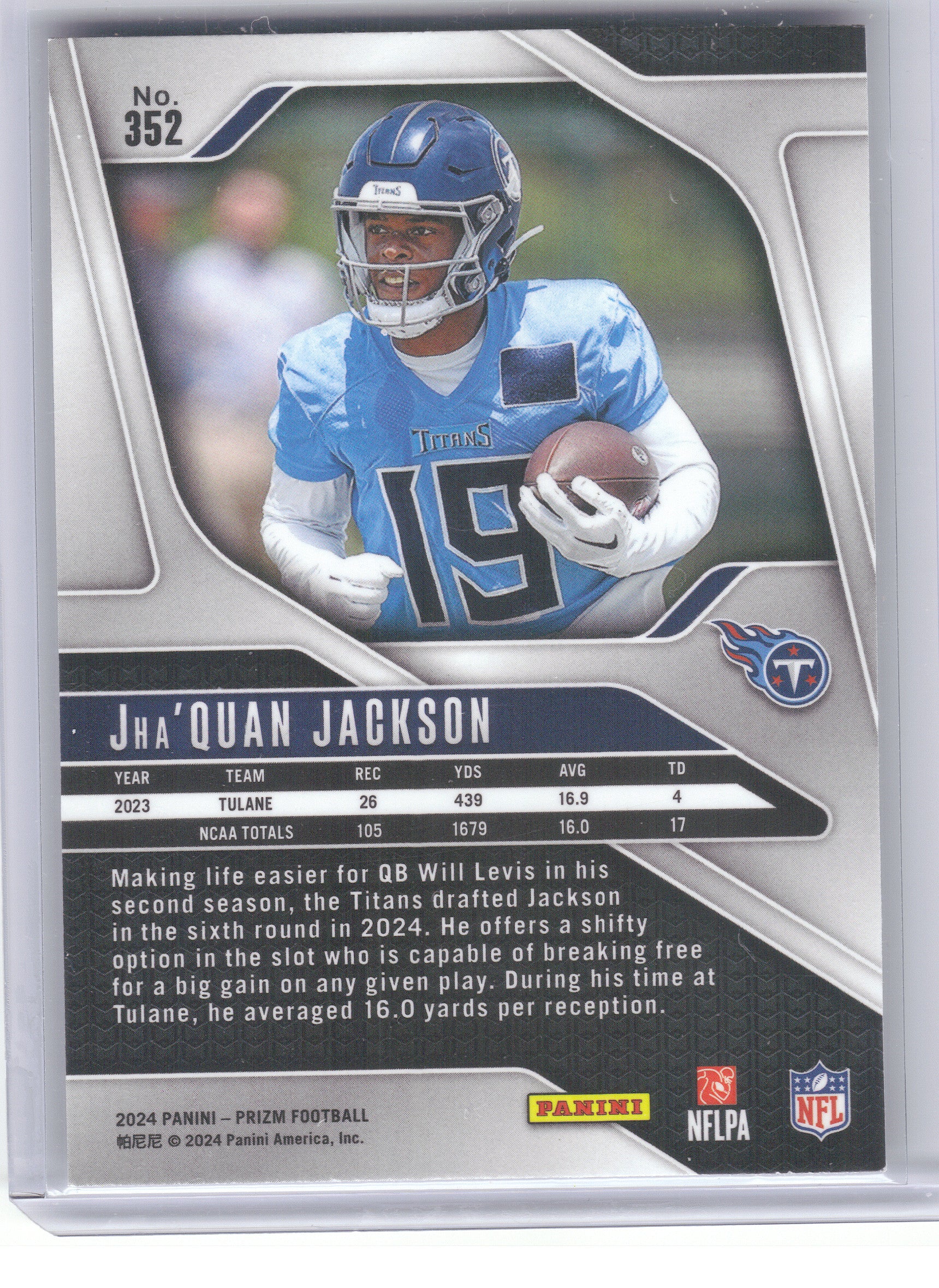 2024 Panini Prizm #352 Jha'Quan Jackson Tennessee Titans RC