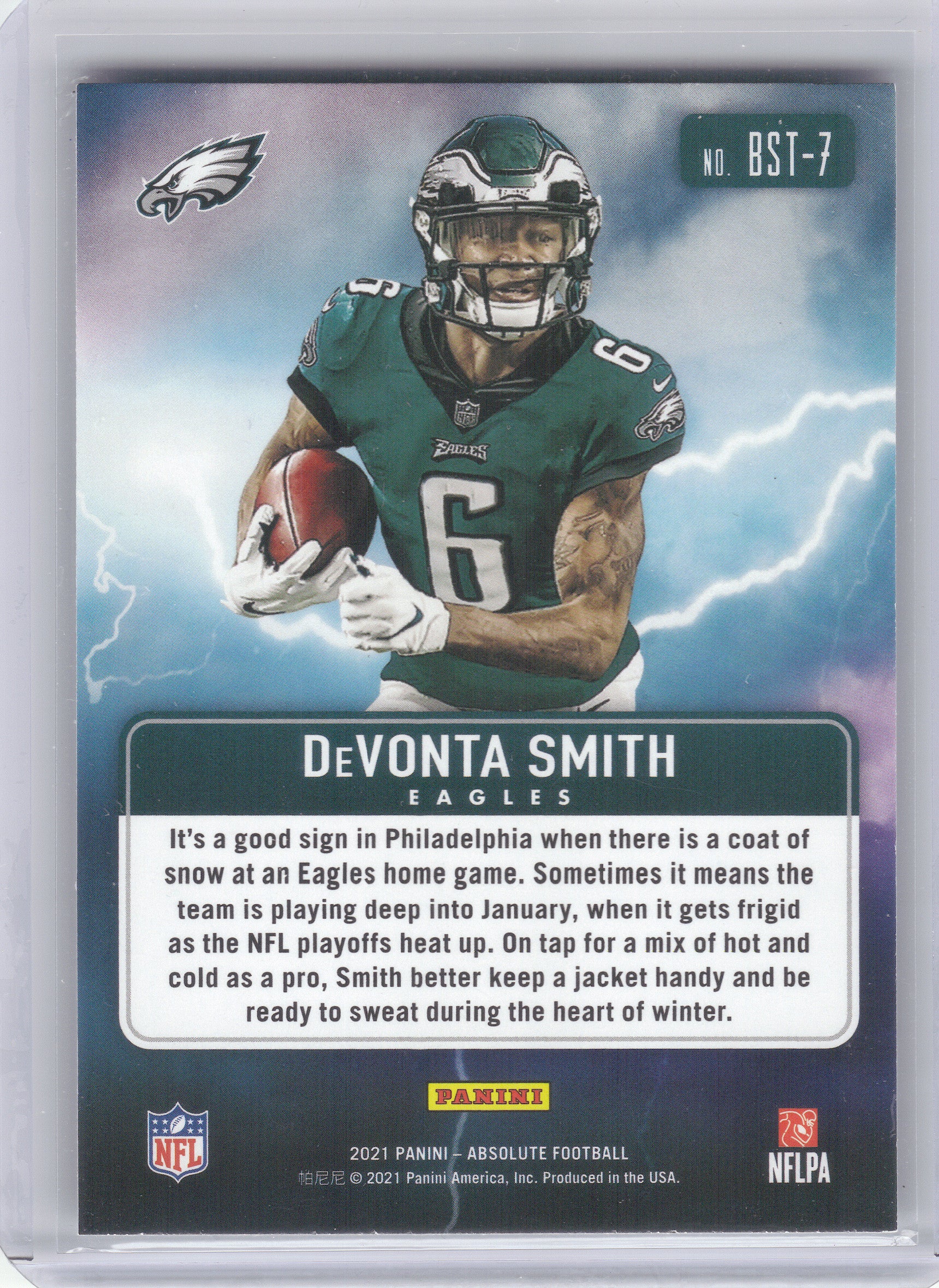 2021 Panini Absolute #BST-7 DeVonta Smith By Storm Philadelphia Eagles