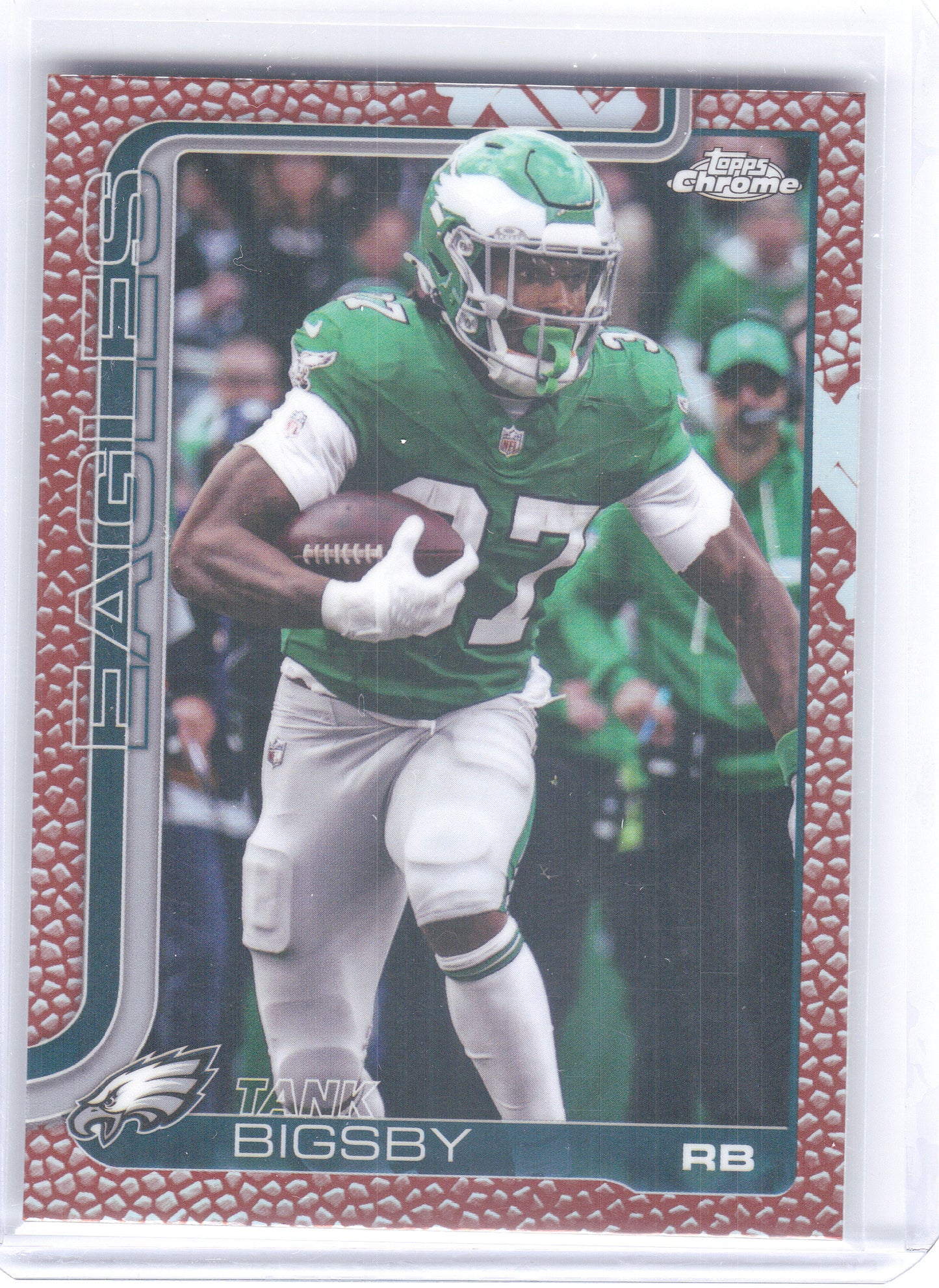2025 Topps Chrome #143 Tank Bigsby Football Leather Refractor Philadelphia Eagles