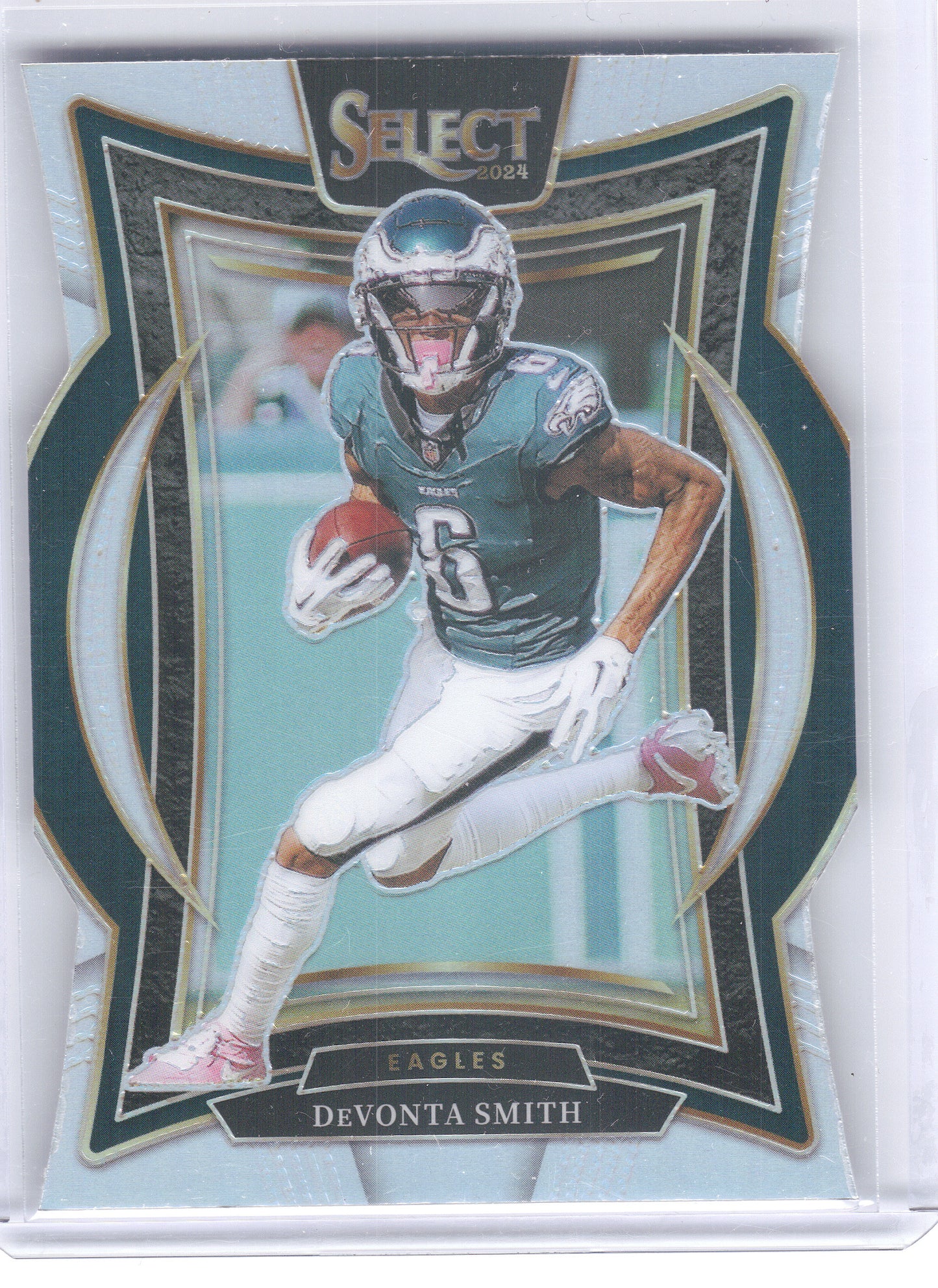 2024 Panini Select #51 DeVonta Smith Silver Prizm Die Cut Philadelphia Eagles