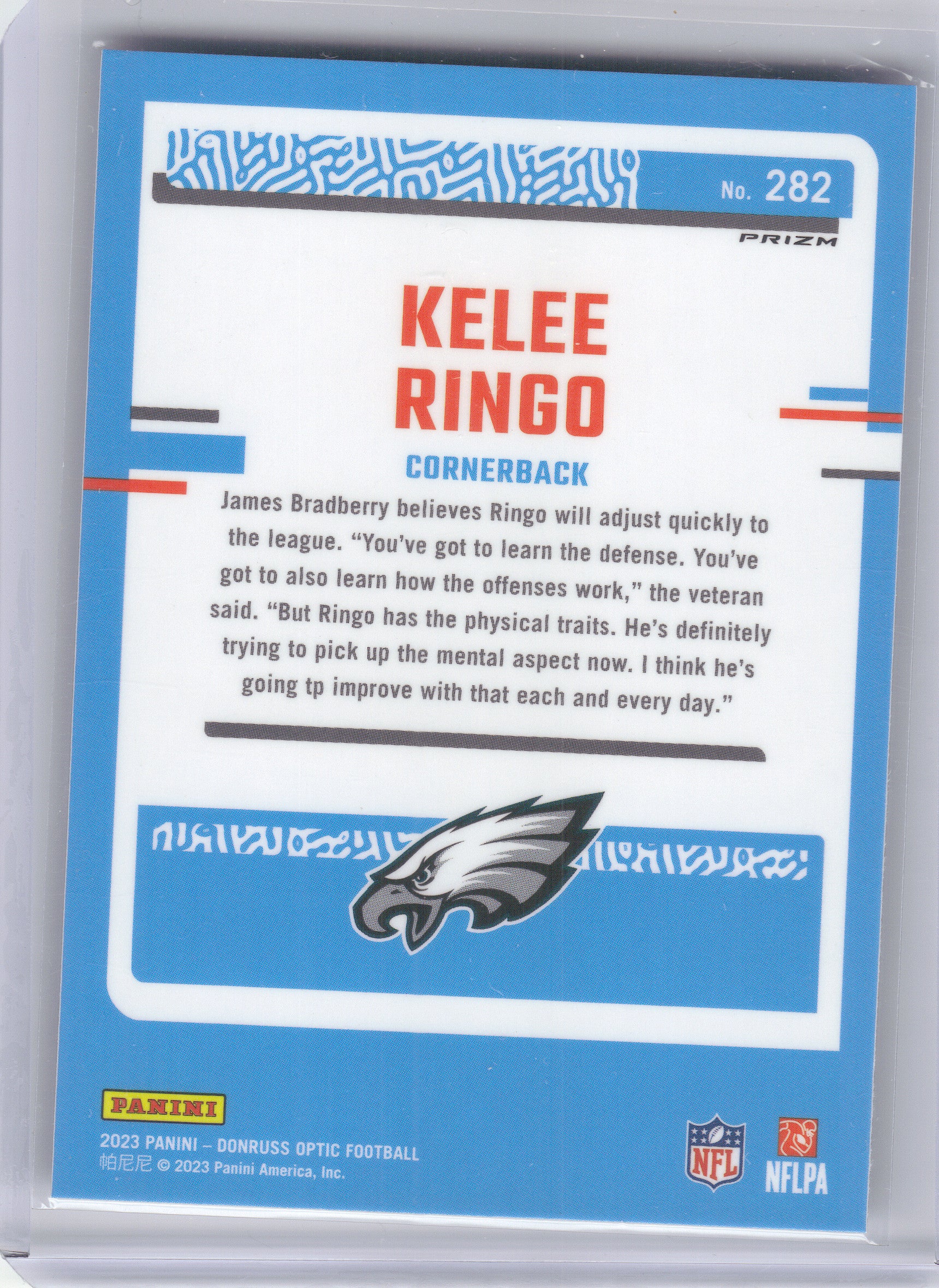 2023 Donruss Optic #282 Kelee Ringo Holo Philadelphia Eagles RC