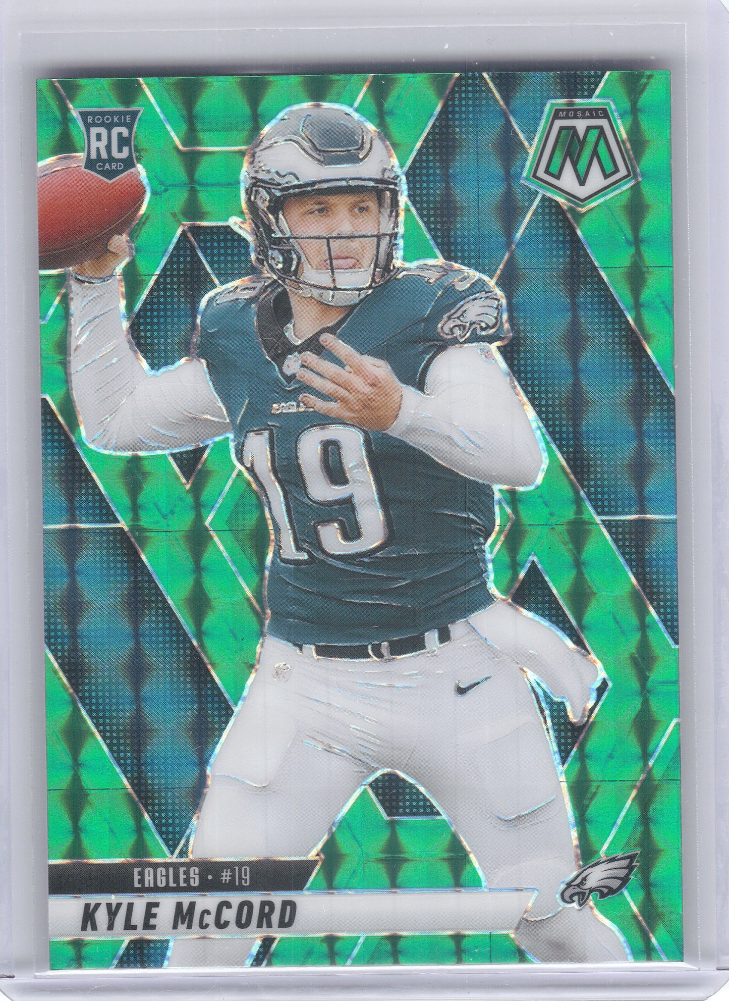 2025 Panini Mosaic #352 Kyle McCord Mosaic Green Philadelphia Eagles RC