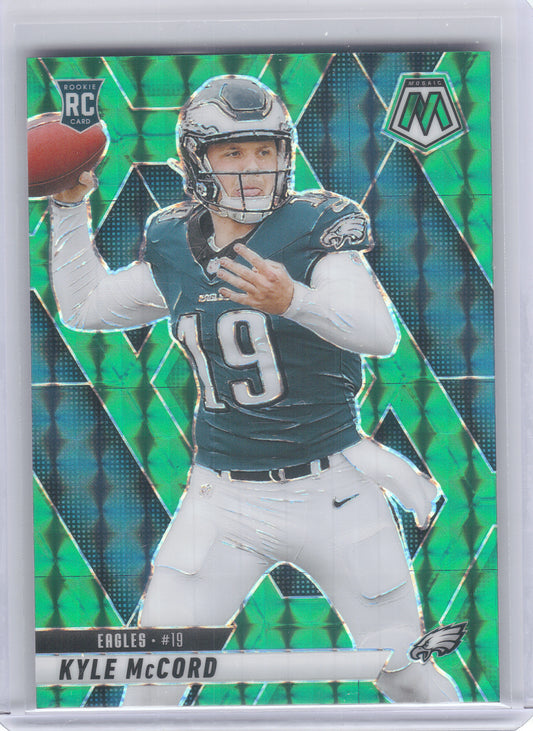 2025 Panini Mosaic #352 Kyle McCord Mosaic Green Philadelphia Eagles RC