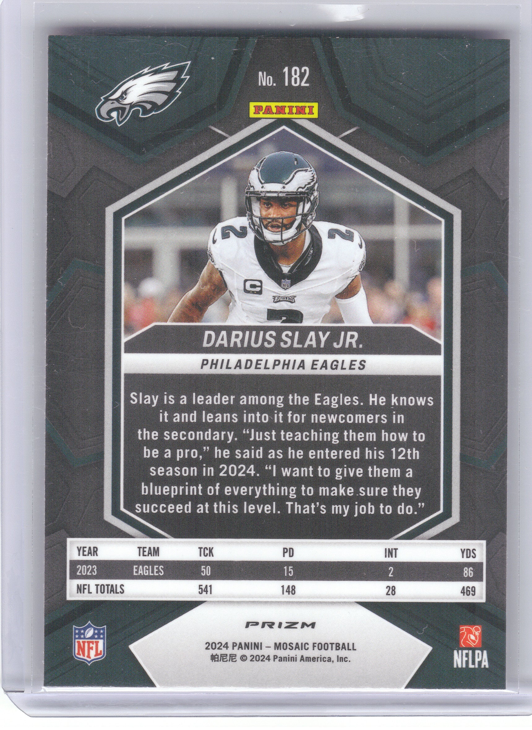 2024 Panini Mosaic #182 Darius Slay Jr. Mosaic Camo Pink Philadelphia Eagles