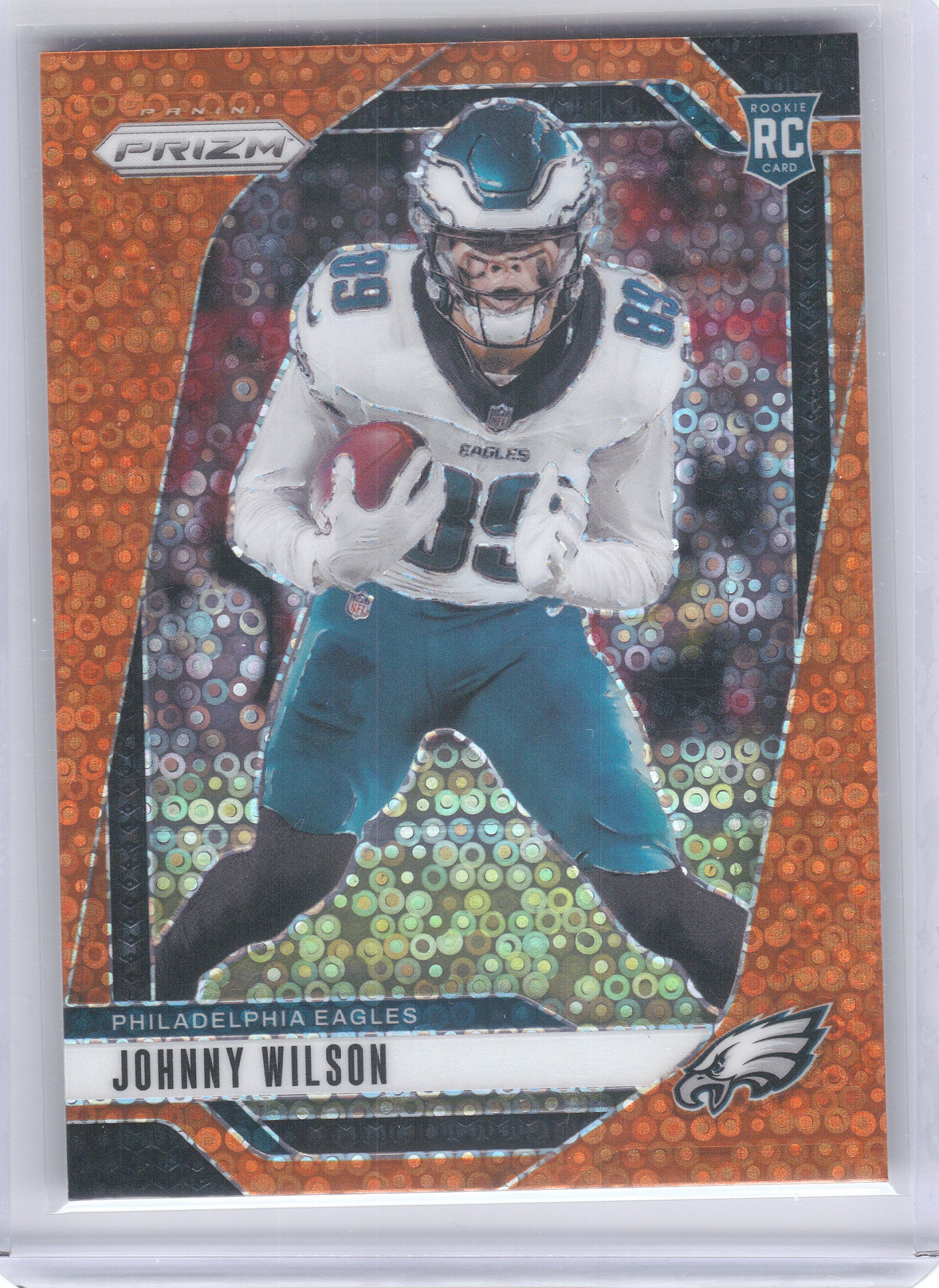 2024 Panini Prizm #355 Johnny Wilson Orange Disco Prizm Philadelphia Eagles RC