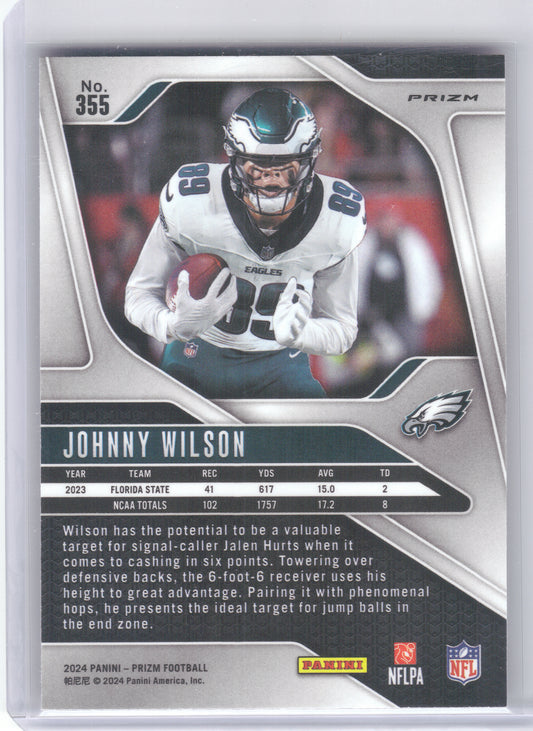 2024 Panini Prizm #355 Johnny Wilson Pink Wave Philadelphia Eagles RC