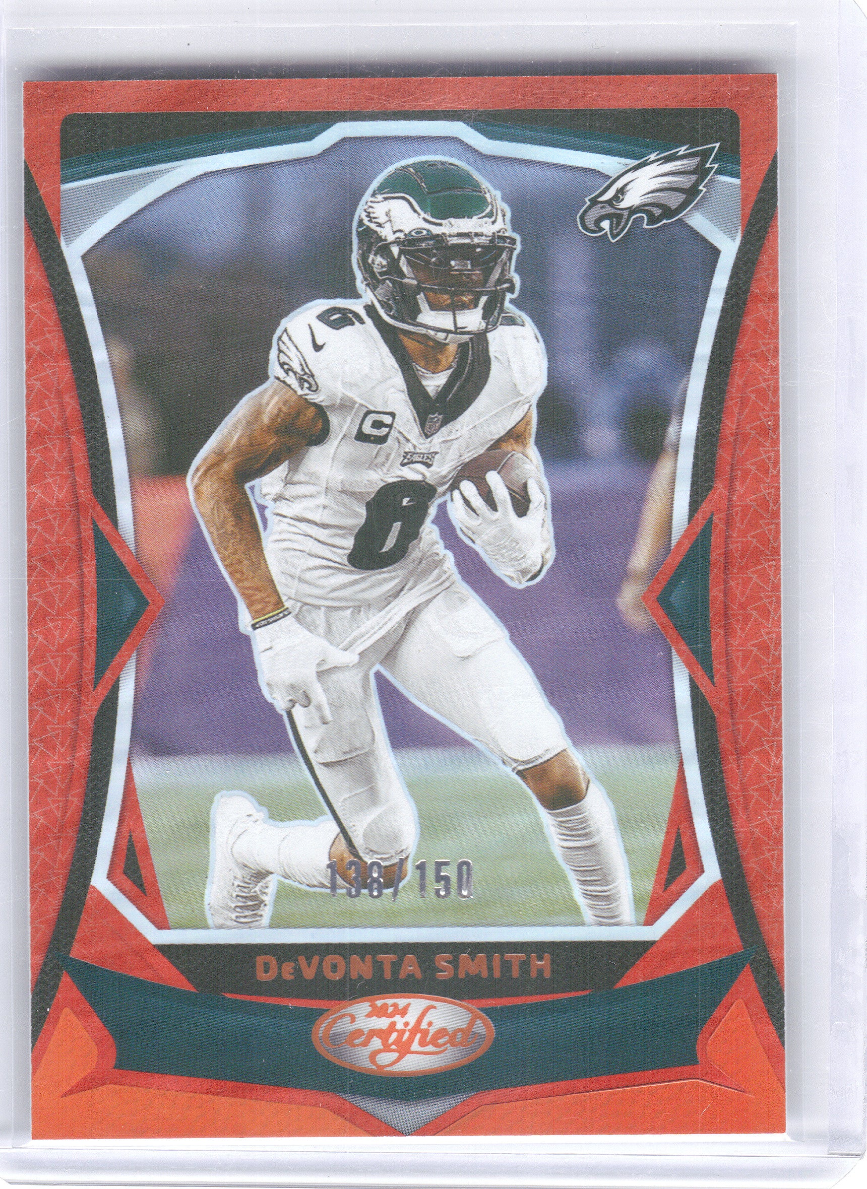 2024 Panini Certified #39 DeVonta Smith Mirror Orange #/150 Philadelphia Eagles SN