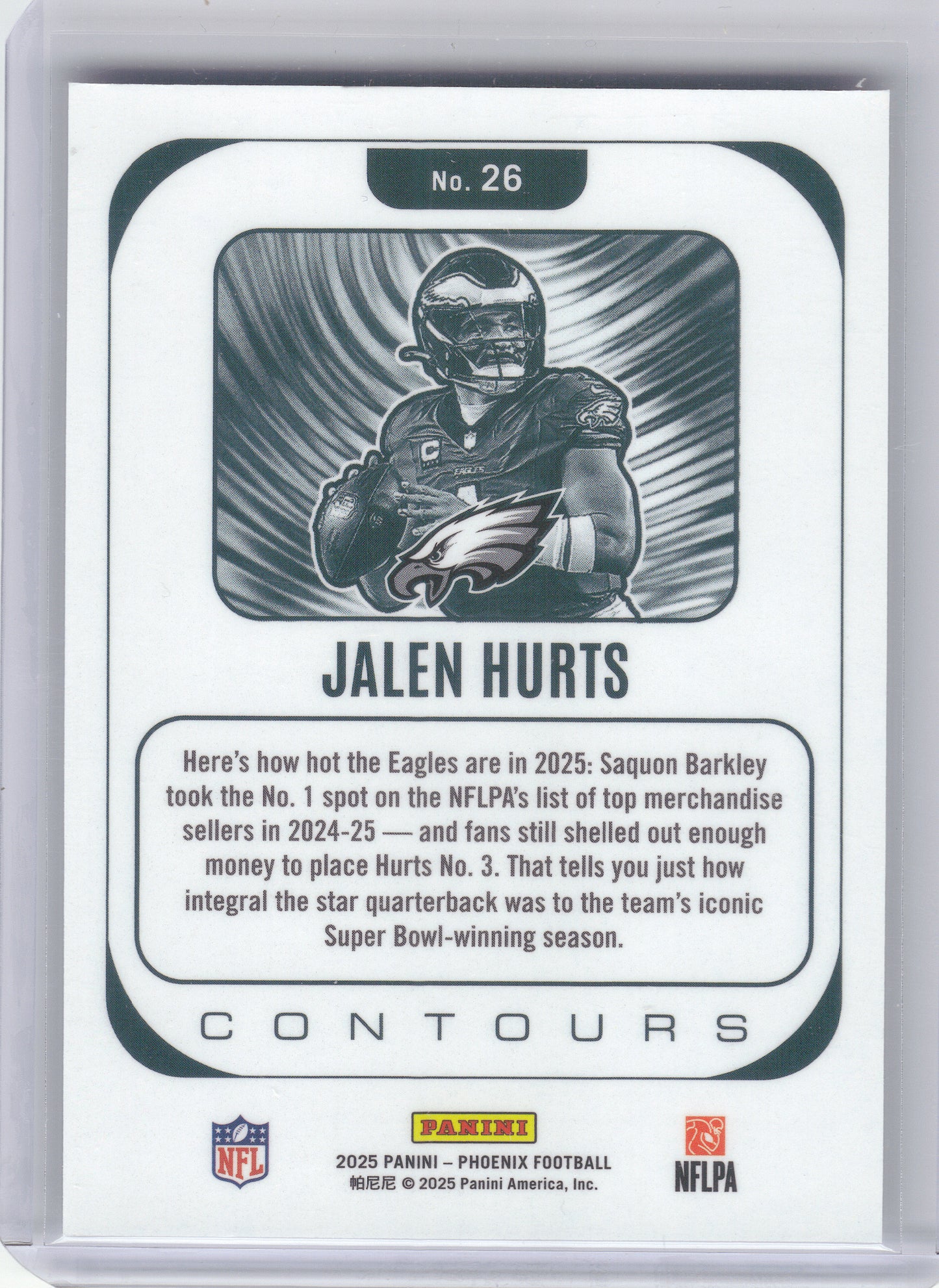 2025 Panini Phoenix #26 Jalen Hurts Contours Philadelphia Eagles