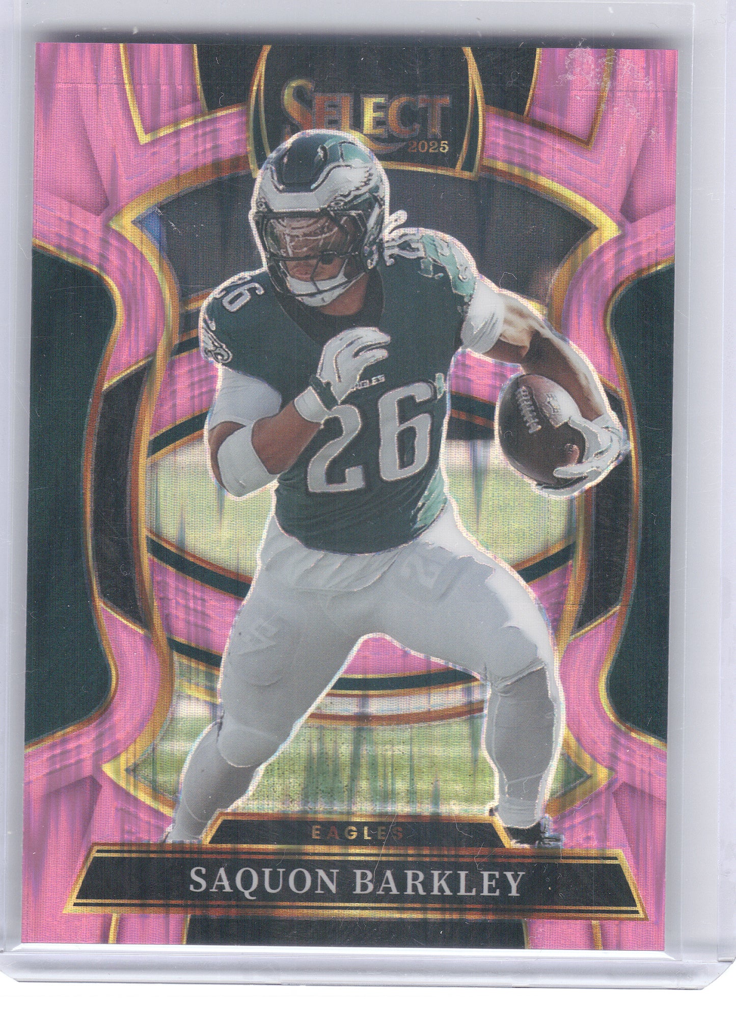 2025 Panini Select #90 Saquon Barkley Pink Prizm Shock Philadelphia Eagles