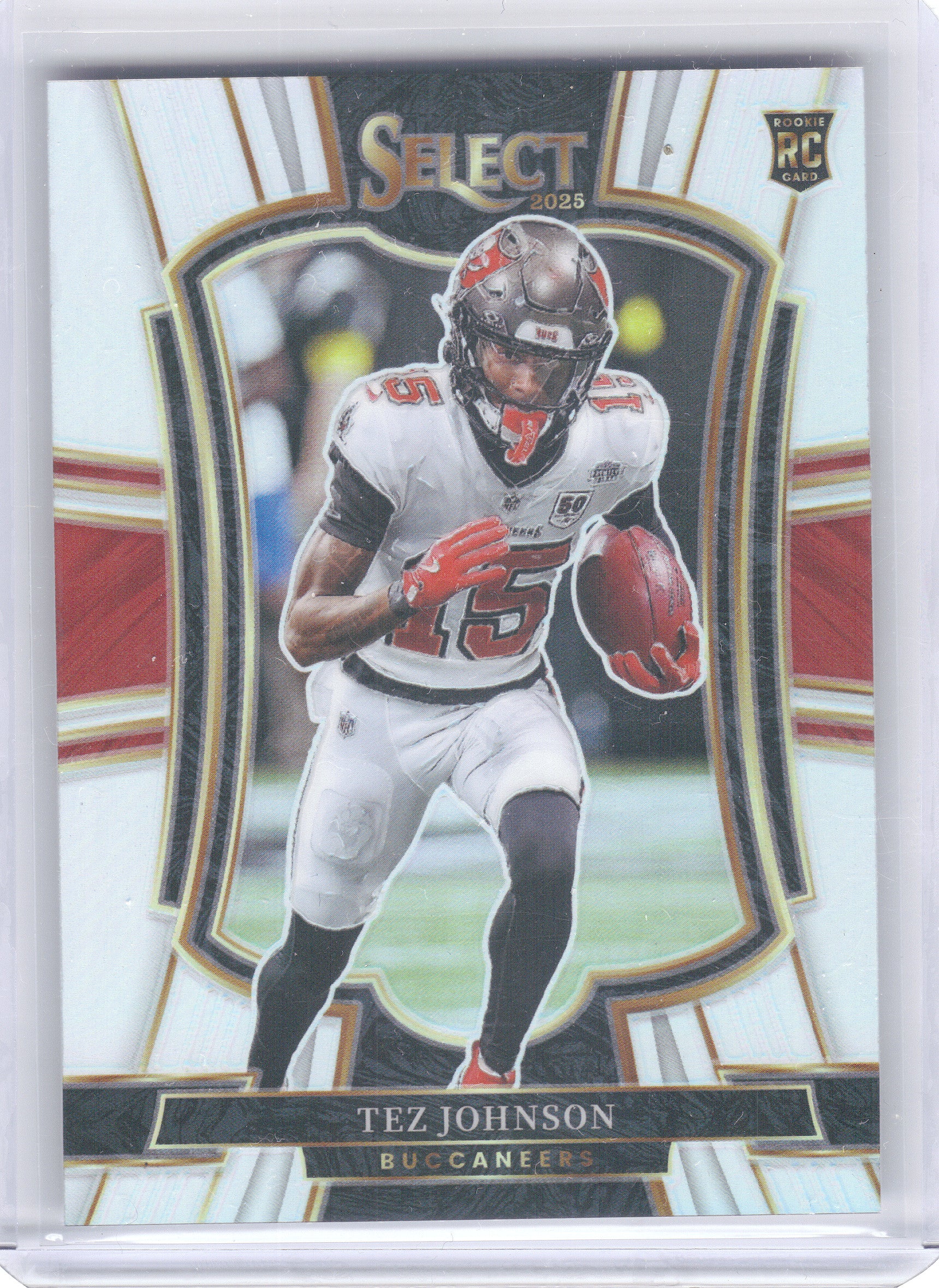 2025 Panini Select #138 Tez Johnson Silver Prizm Tampa Bay Buccaneers