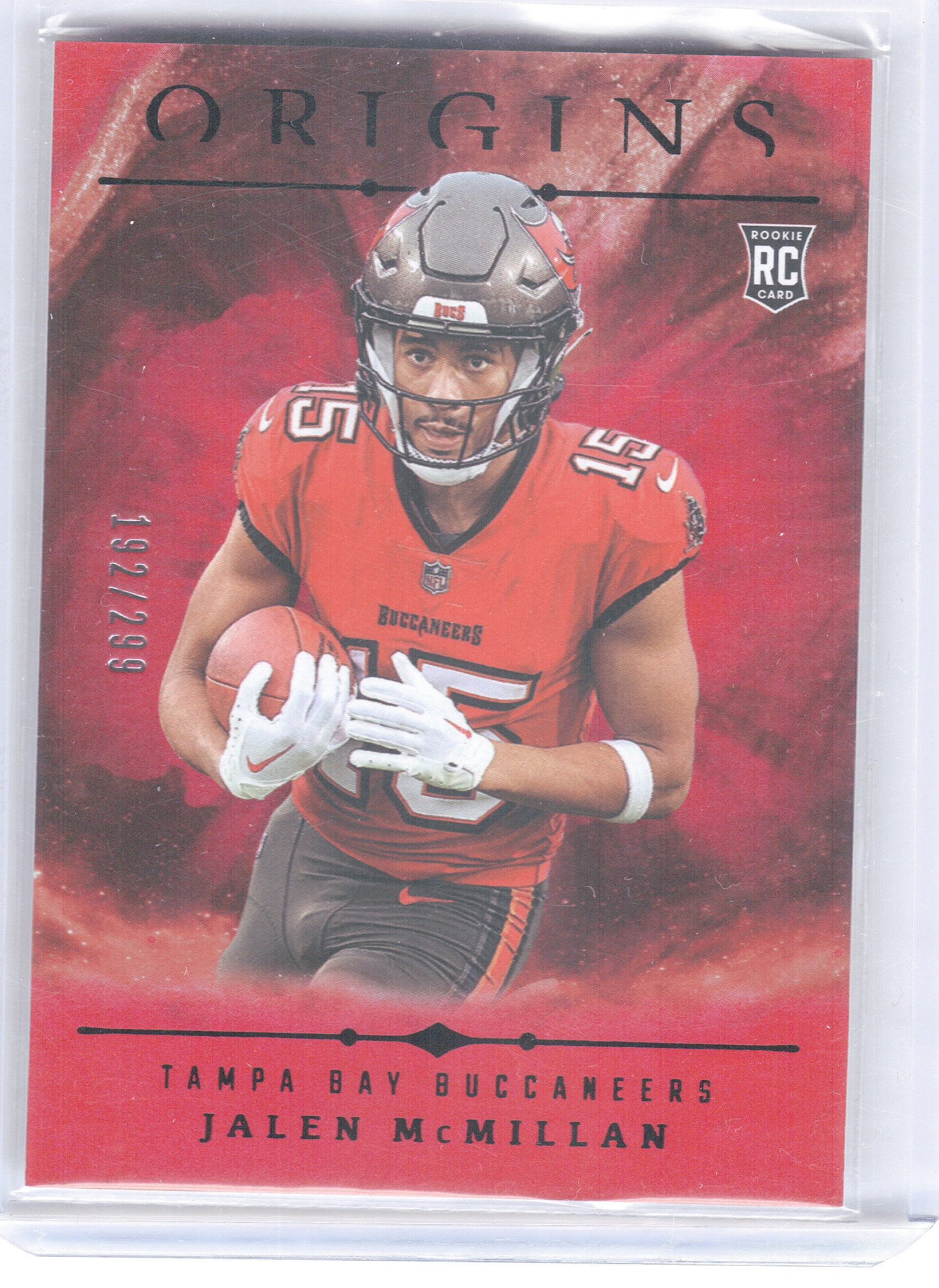2024 Panini Origins #136 Jalen McMillan Holo Red #/299 Tampa Bay Buccaneers SN,RC