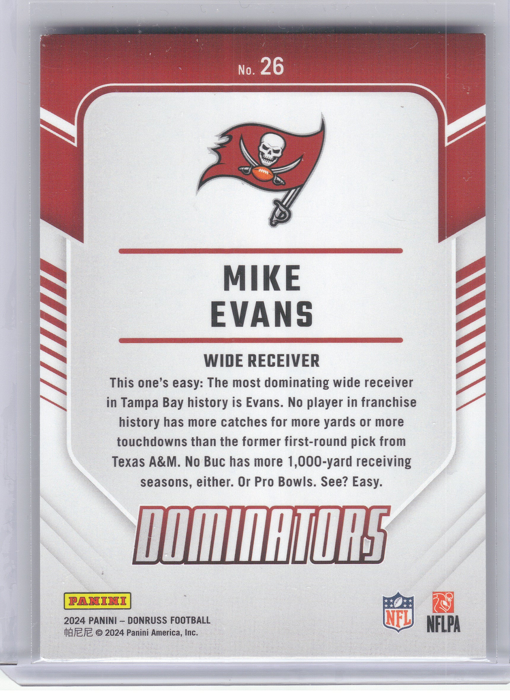 2024 Donruss #26 Mike Evans Dominators Tampa Bay Buccaneers