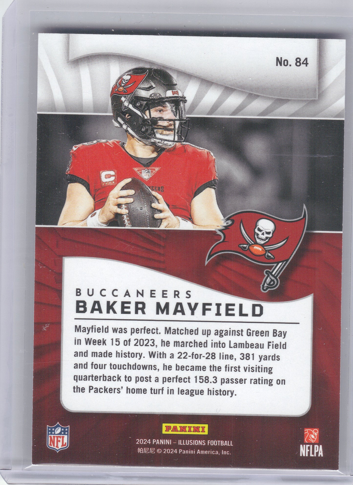 2024 Panini Illusions #84 Baker Mayfield Red Trophy Collection #/175 Tampa Bay Buccaneers SN