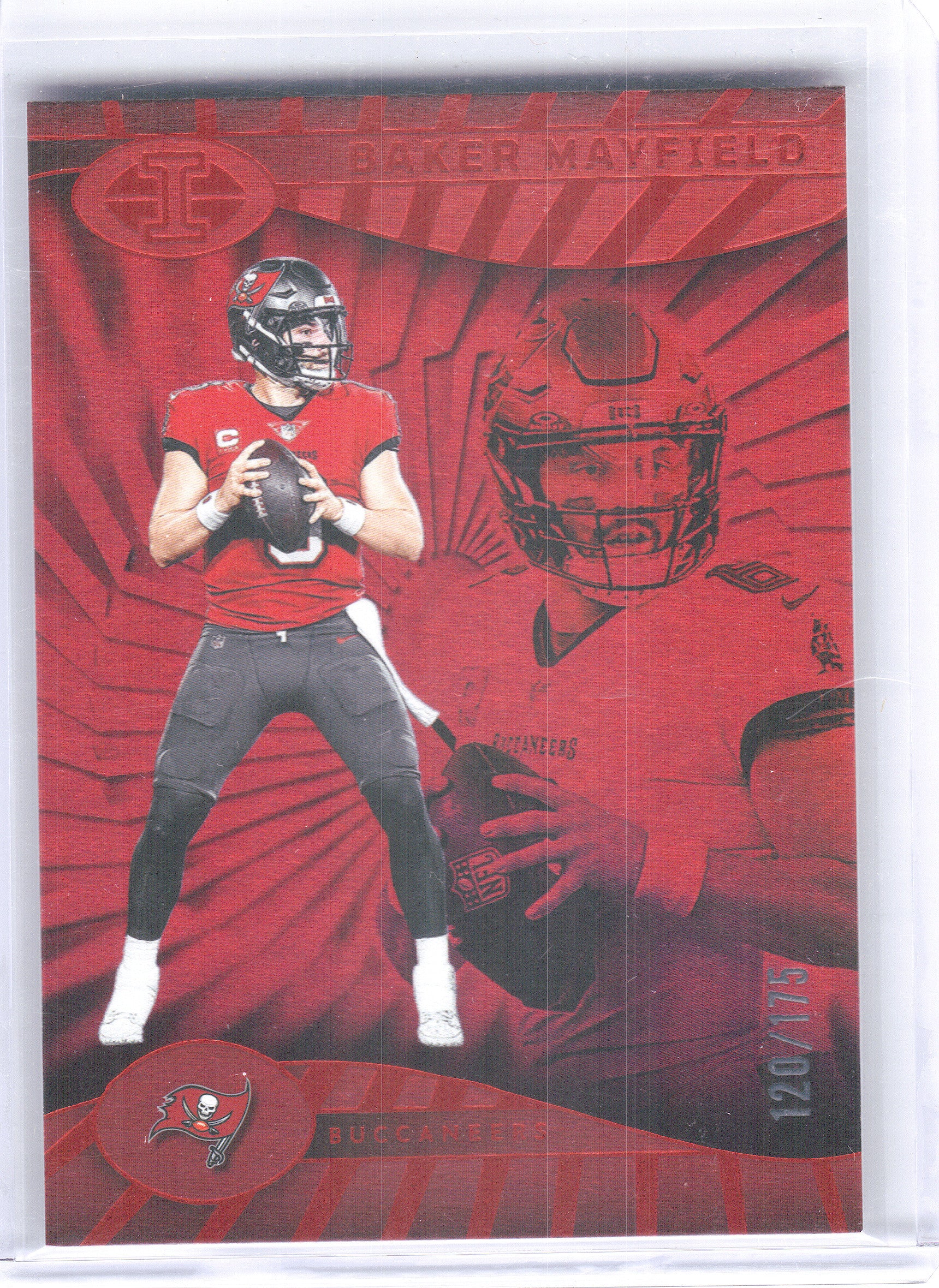 2024 Panini Illusions #84 Baker Mayfield Red Trophy Collection #/175 Tampa Bay Buccaneers SN