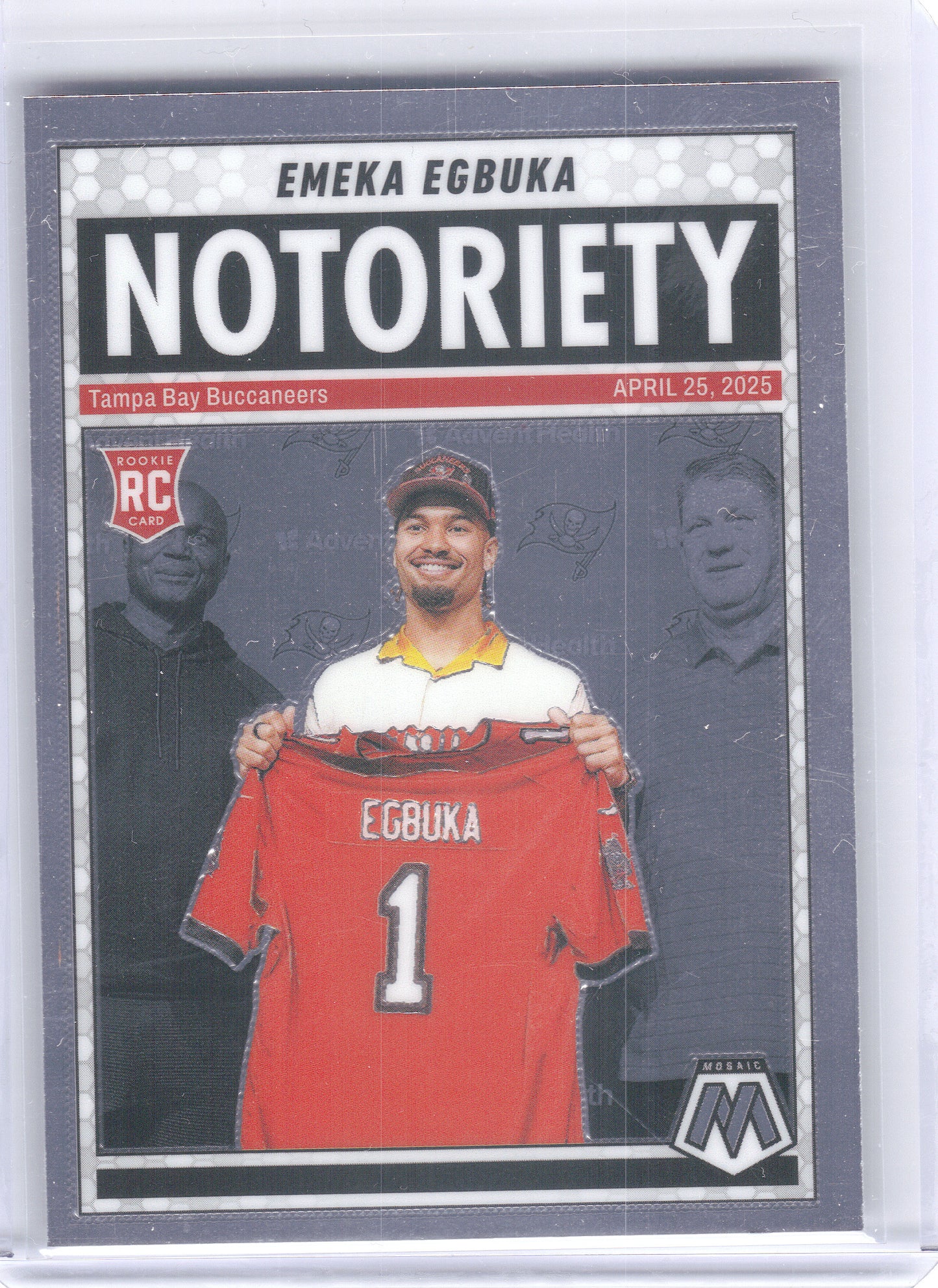 2025 Panini Mosaic #16 Emeka Egbuka Notoriety Tampa Bay Buccaneers