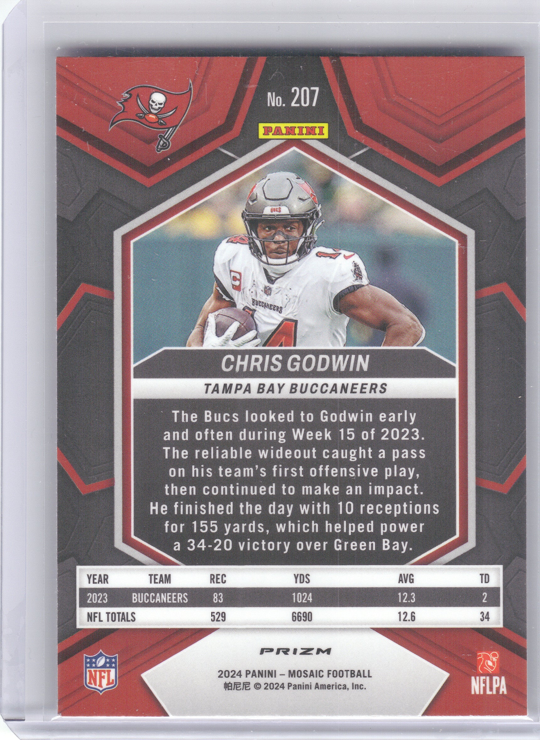 2024 Panini Mosaic #207 Chris Godwin Mosaic Camo Pink Tampa Bay Buccaneers